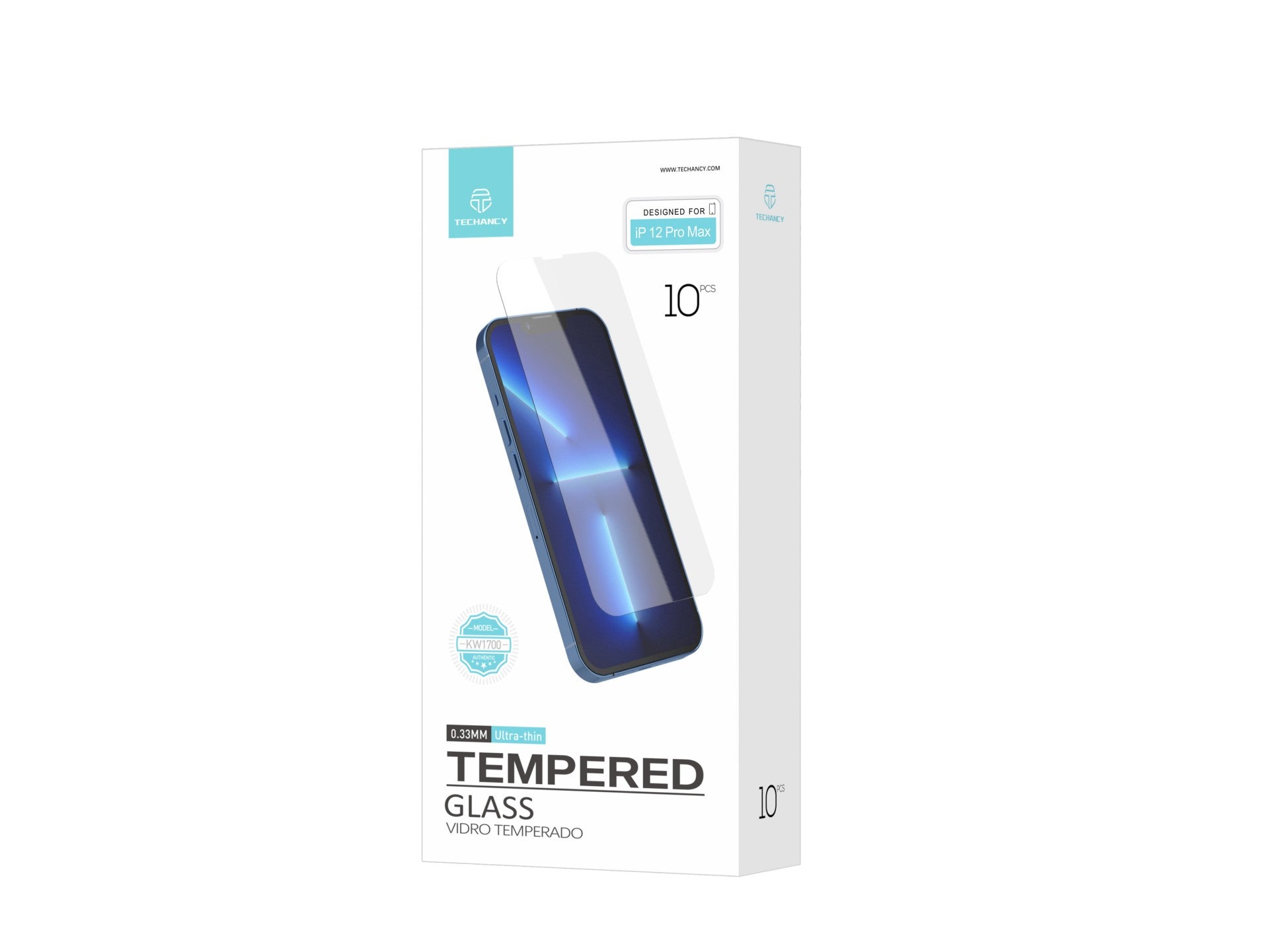 Techancy Película de Vidro Temperado para iPhone 12 Pro Max KW1700 , 0.33MM, Anti-riscos, Alta Transparência, Fácil Aplicação