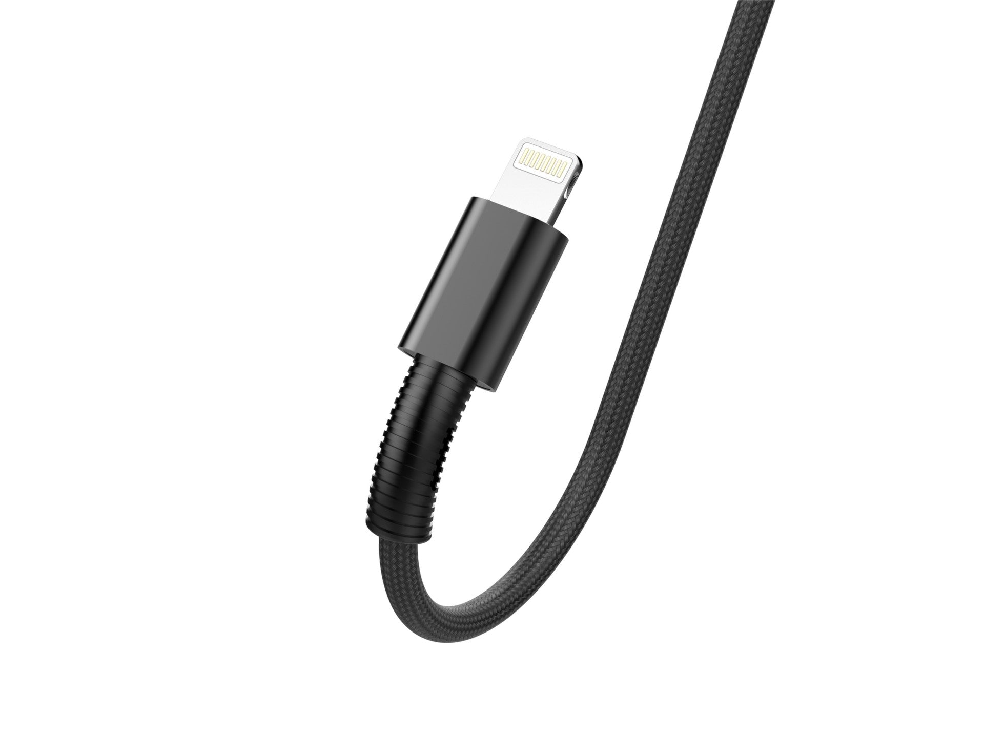 Techancy USB-Lightning Data Cable Black TB1717, 2.4A Fast Charging, Aluminum Alloy + Braided 1.2M