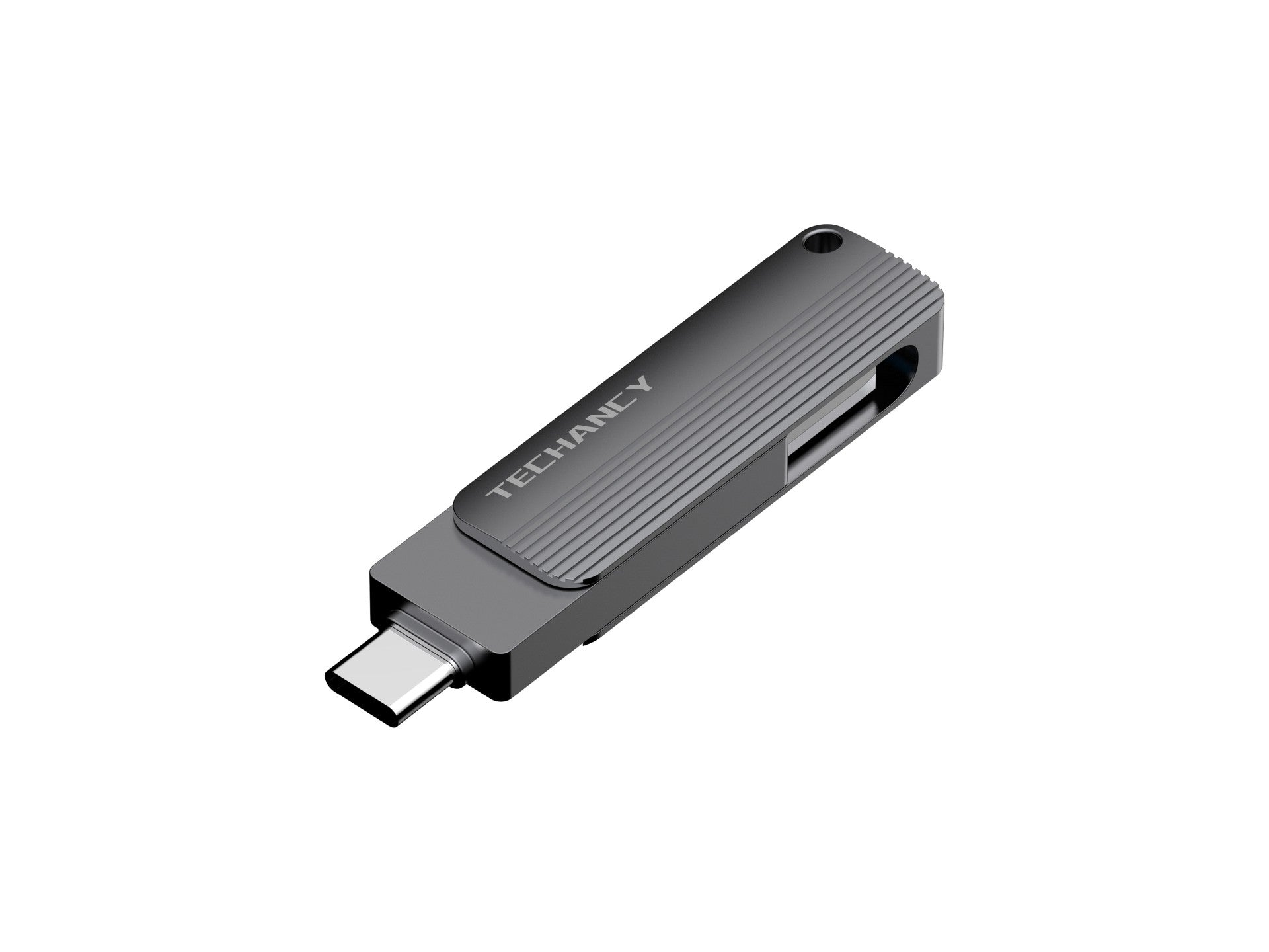 Techancy High-Speed ??USB 3.2 Flash Drive LB2904, 256GB, 2-in-1 Type CE USB-A Connector, Compatible with PC/Mobile/Mac