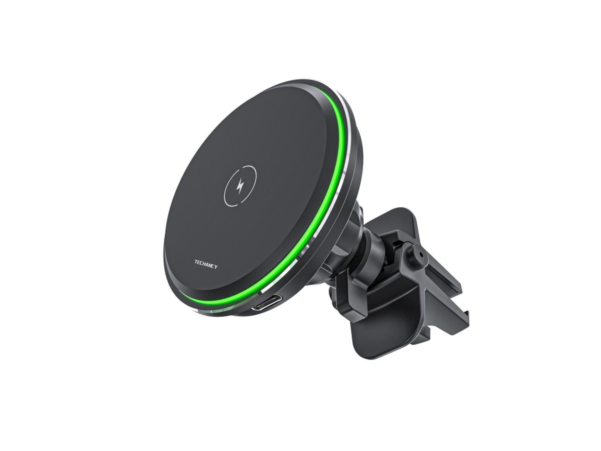 Techancy Suporte Para Telemóvel Com Carregador Sem Fios Para Automóvel TF2794, Carregamento Sem Fios De 15 W,