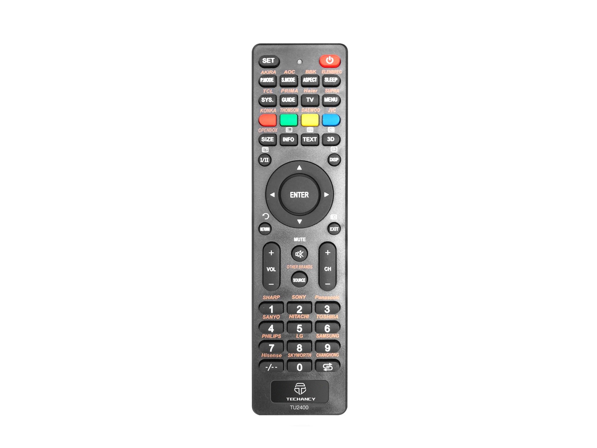 Techancy Controlo Remoto Universal Para Tv TU2400, Ligação De Configuração Simples, Compatível Com Televisores Led/Lcd Novos E Antigos