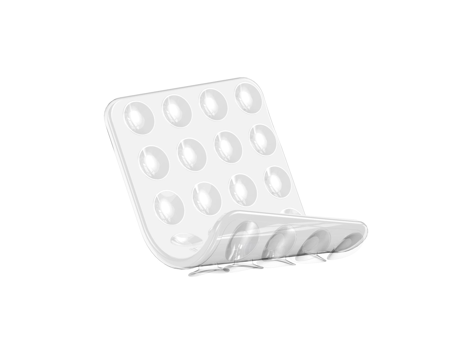 Techancy TZ6302 Suction Cup Mount for Mobile Phone Tablet Eco-Friendly Silicone 24 Suction Cups Strong Fixation Reusable Durable Washable White