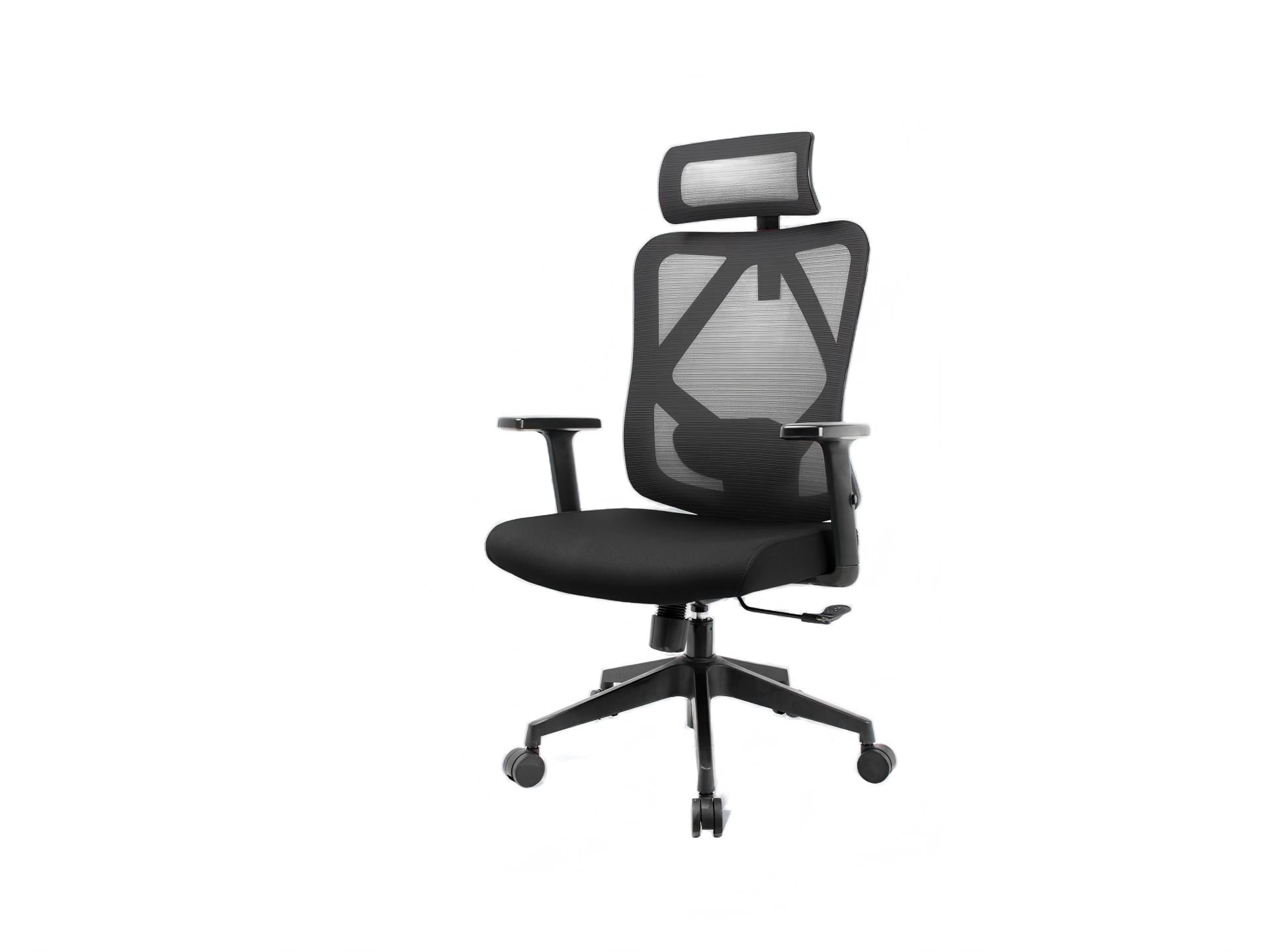 Techancy Cadeira De Escritório Para Computador Preta MD4901, Assento Em Tecido, Apoio Lombar Curvo, Ângulo Ajustável 3d,