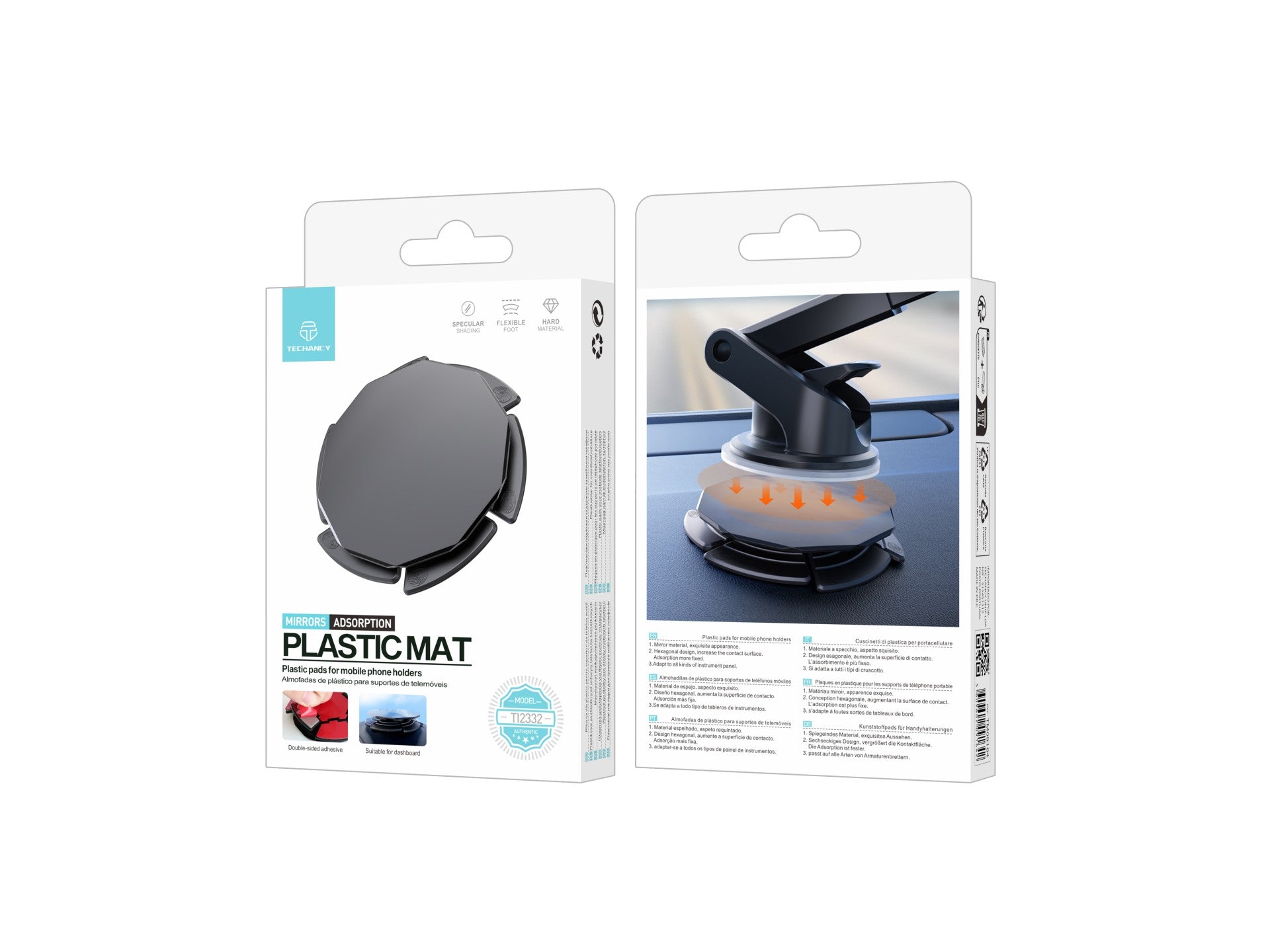 Techancy Almofada De Plástico Para Suporte De Telemóvel Preto Ti2332 Para O Painel De Instrumentos Do Carro Para Aumentar A Aderência.