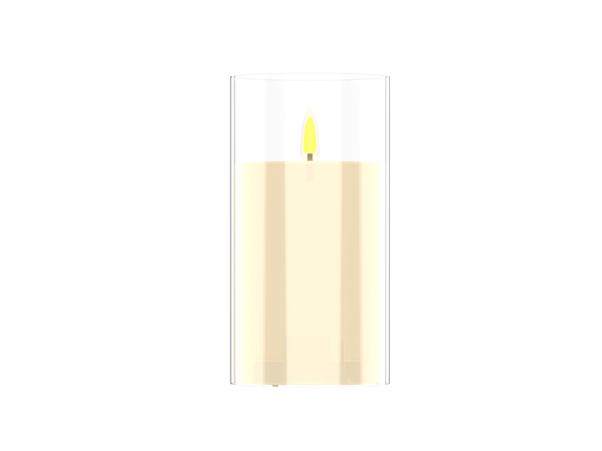Techancy LED Candle ML1052 Flameless Pillar Transparent Cup Realistic Christmas Decoration Wedding Party Home Flickering Flame 3 AA Batteries