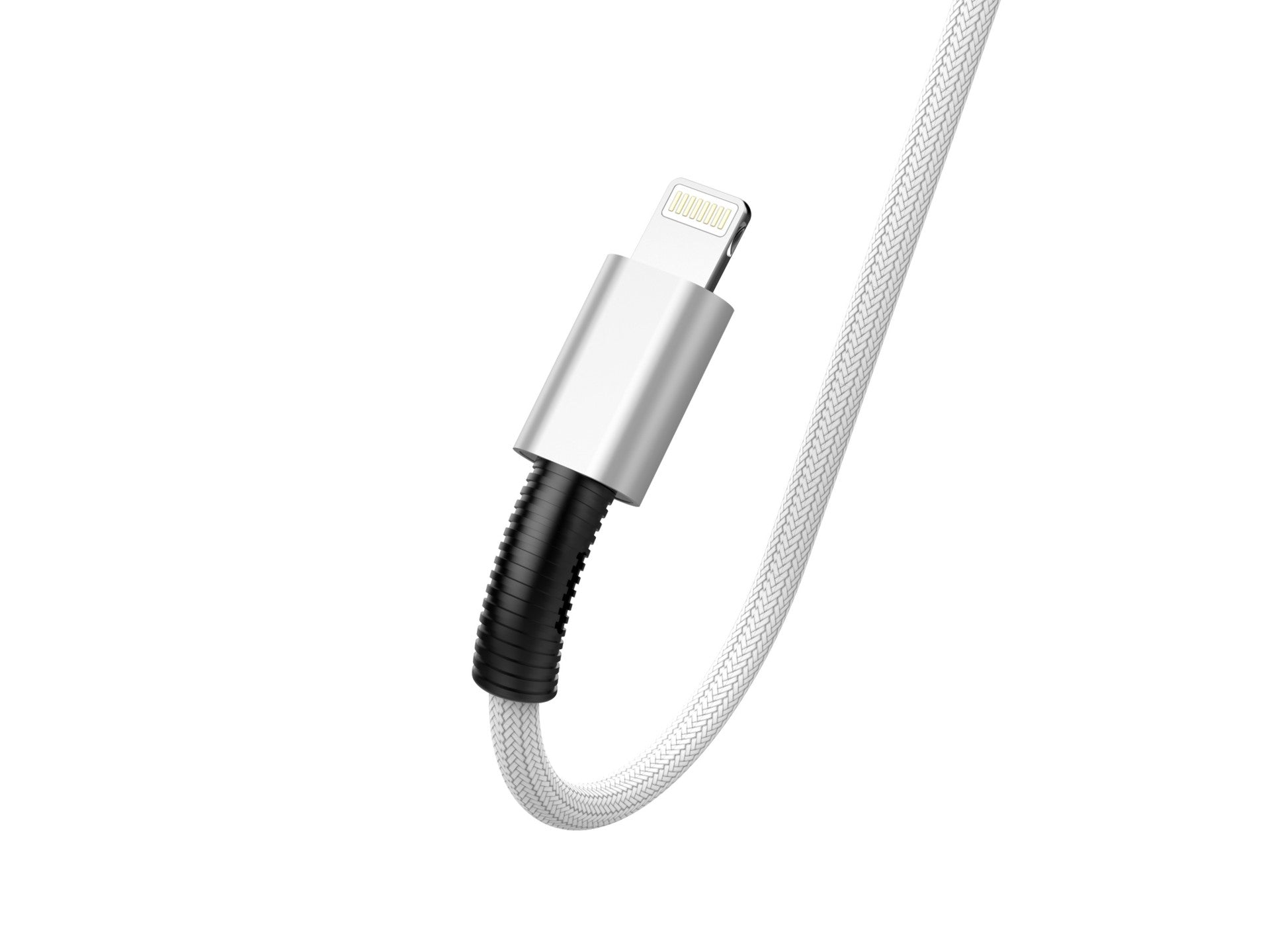 Techancy Cabo De Dados Usb-Lightning Branco TB1717, Carregamento Rápido De 2,4 A, Liga De Alumínio + Entrançado 1,2 M