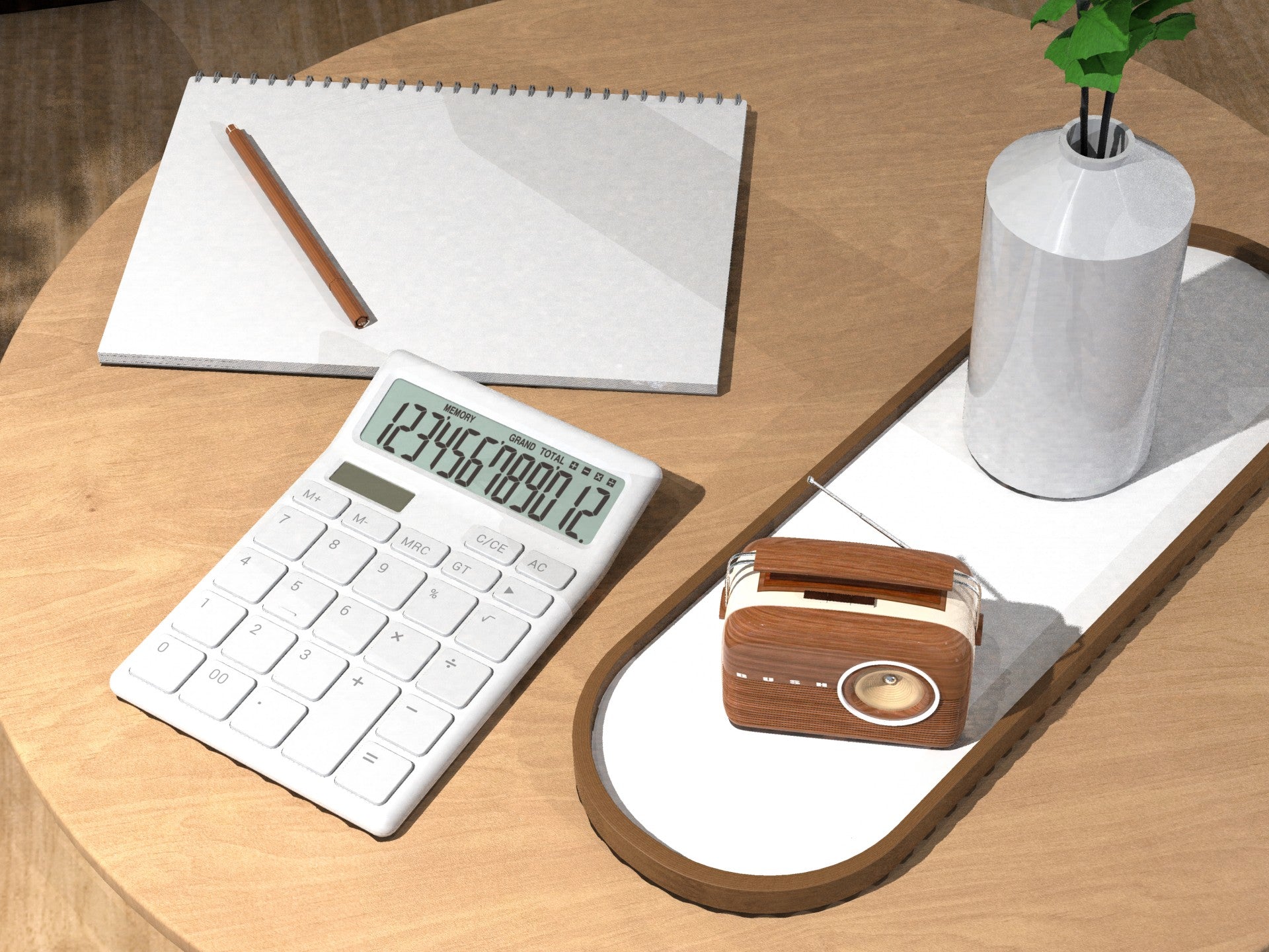 Calculadora de escritorio Techancy MK1166 de 12 dígitos con función de doble energía GT/MU ABS TM25001 blanca