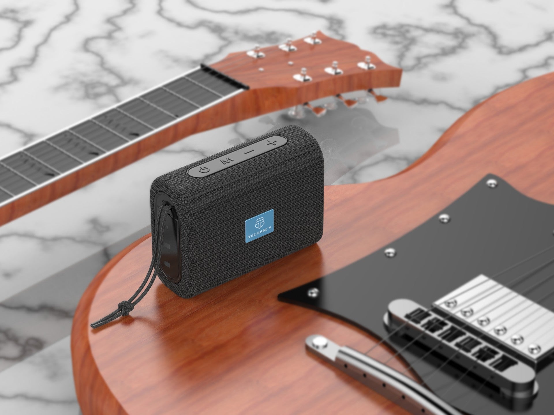 Techancy Mini Wireless Speaker Black TH2630, Built-in Battery Playback, Bluetooth 5.0 Connectivity, TWS Support