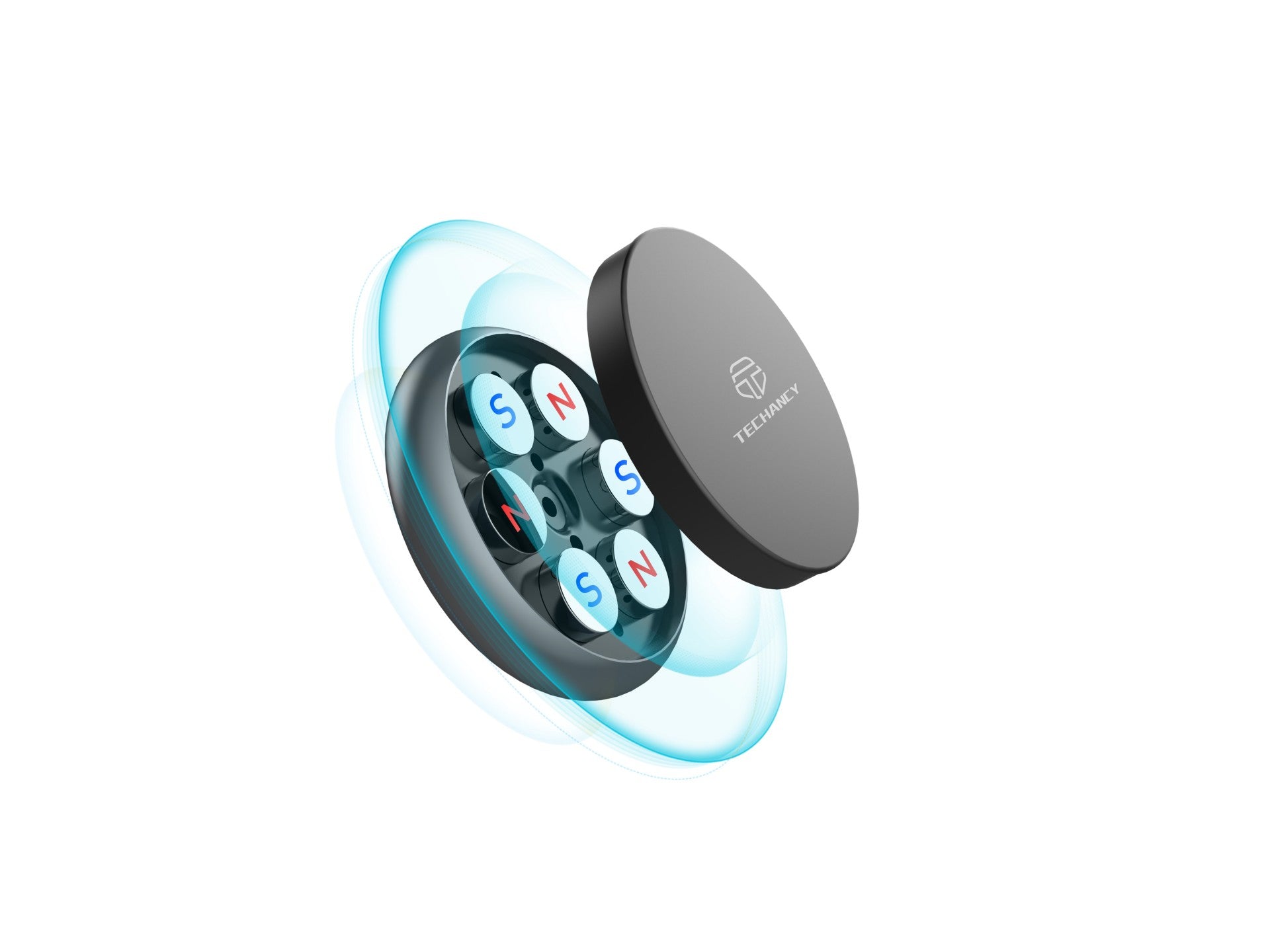 Techancy Ti2298 Magnetic Car Phone Holder, Firm Adhesion, Strong Stable Magnetic Adsorption of Mobile Phones