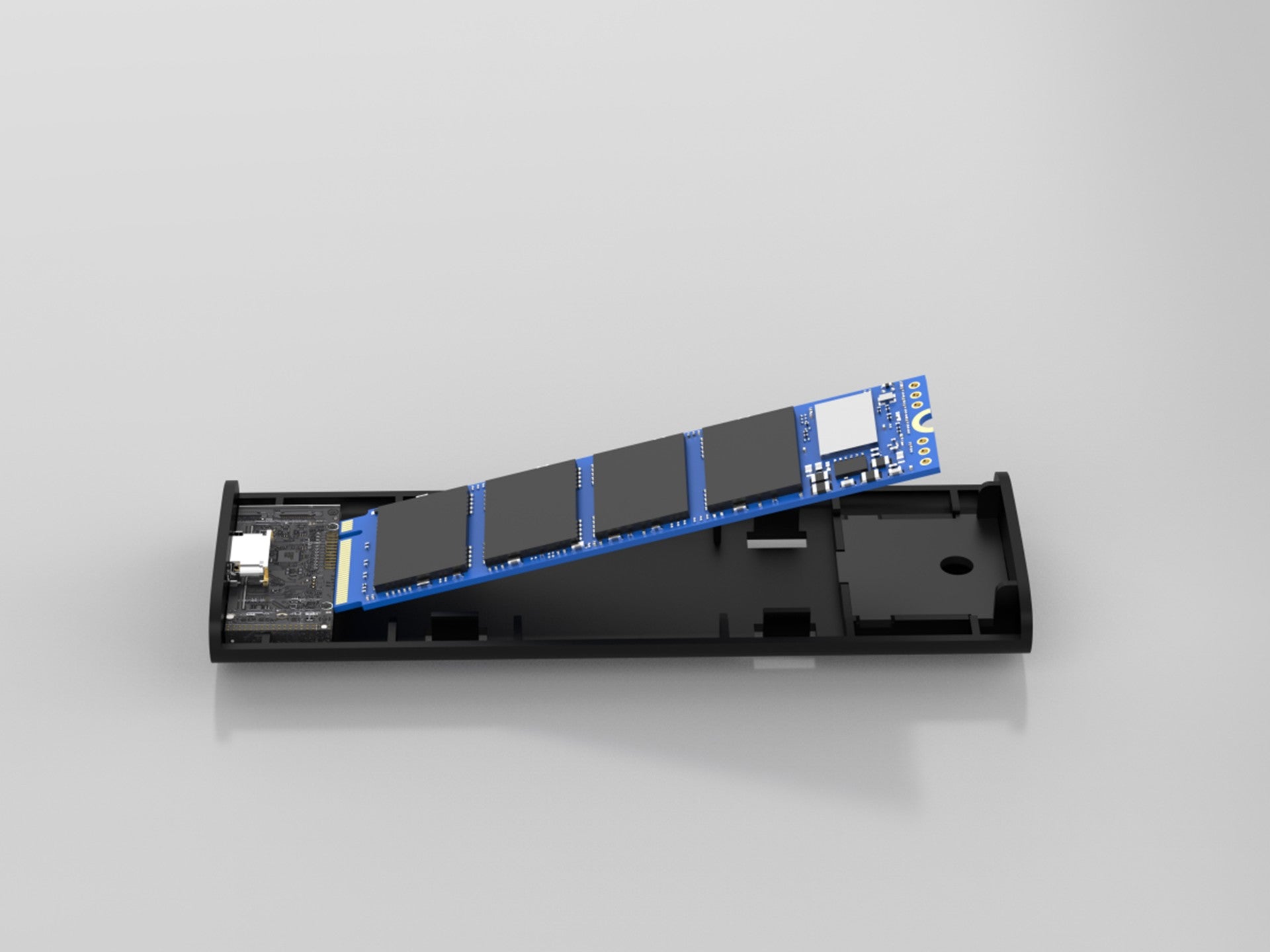 Techancy Caixa SSD M.2 NVMe portátil de alta velocidade MF1301 Cinza , 10 Gbps com USB-C, compatível e fácil de transportar