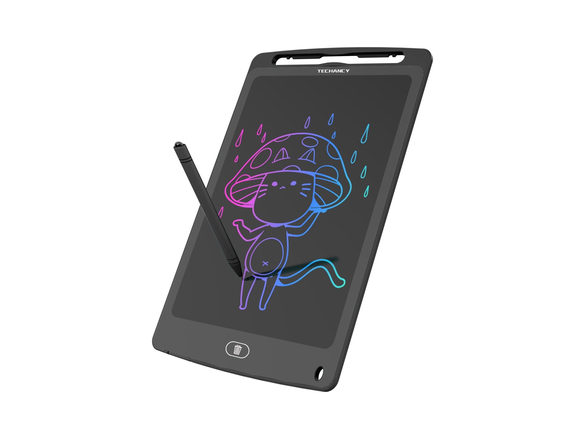 Techancy Tablet De Desenho De Caligrafia 10' TY7902, Lcd Para Desenho A Cores, Fino E Portátil, Apagar Com Um Toque, Preto
