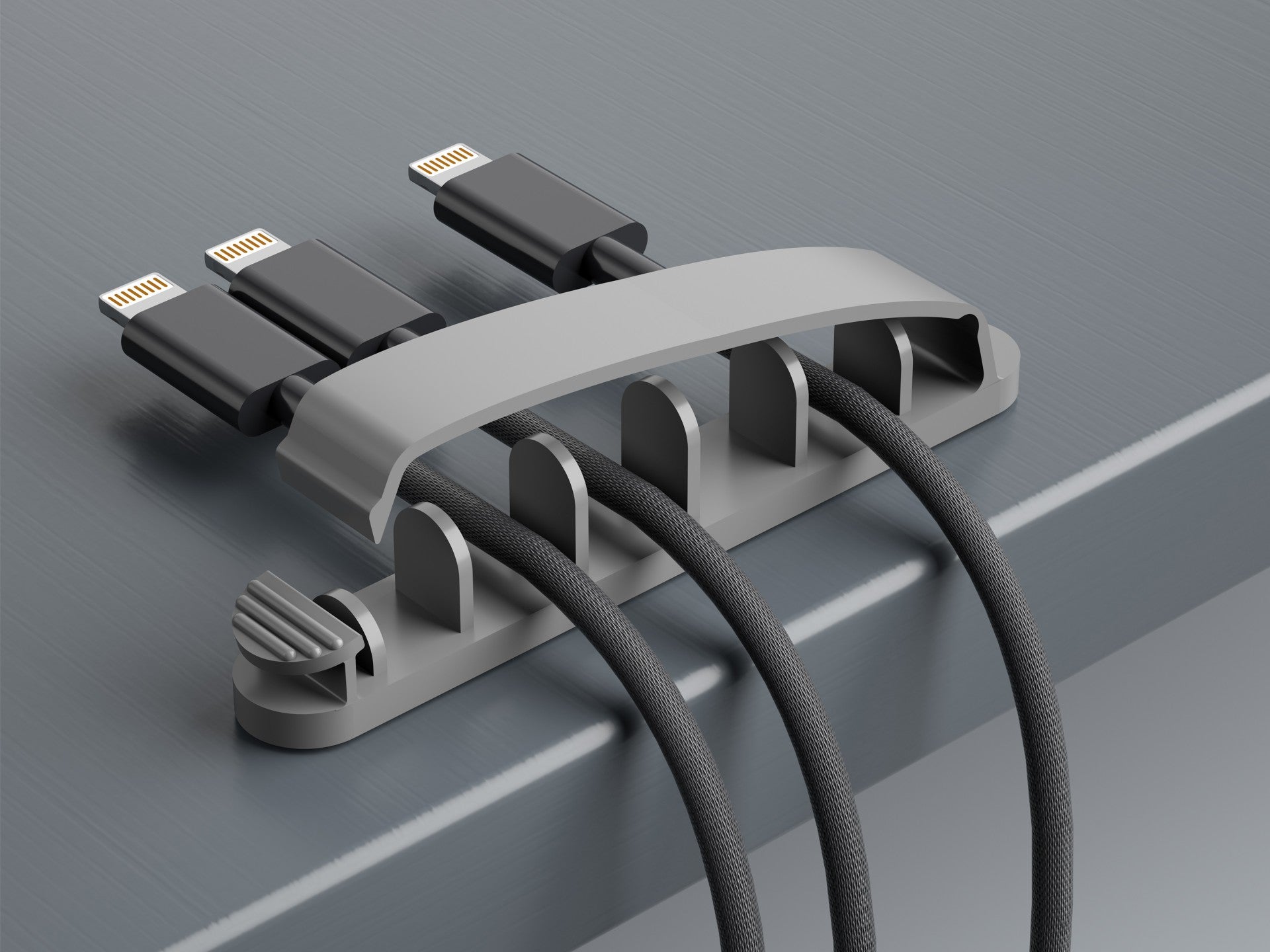 Soporte para bridas Techancy, TZ6291, paquete de 3, fácil de abrir y cerrar para guardar cables, gris.