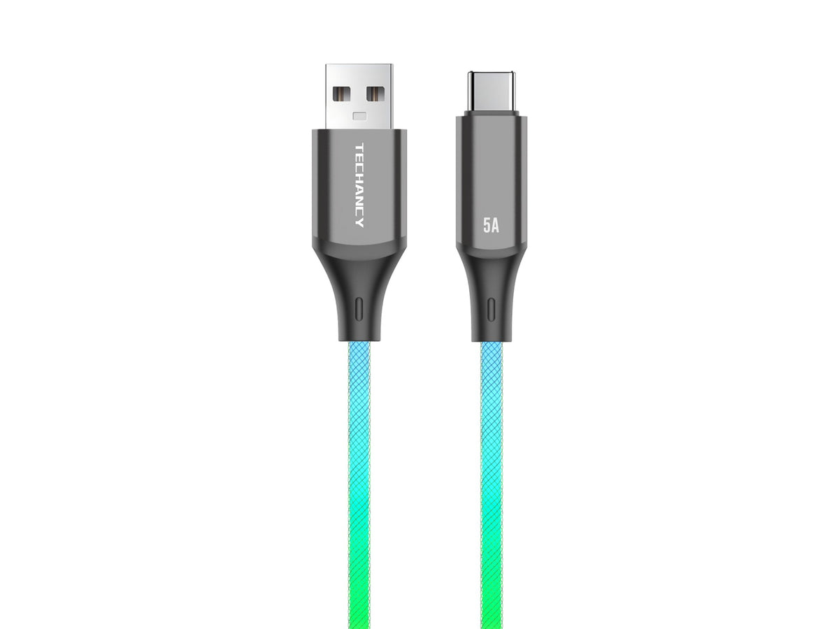 Cabo Techancy RGB 1 m — USB-A para USB-C (TM00356, 1)