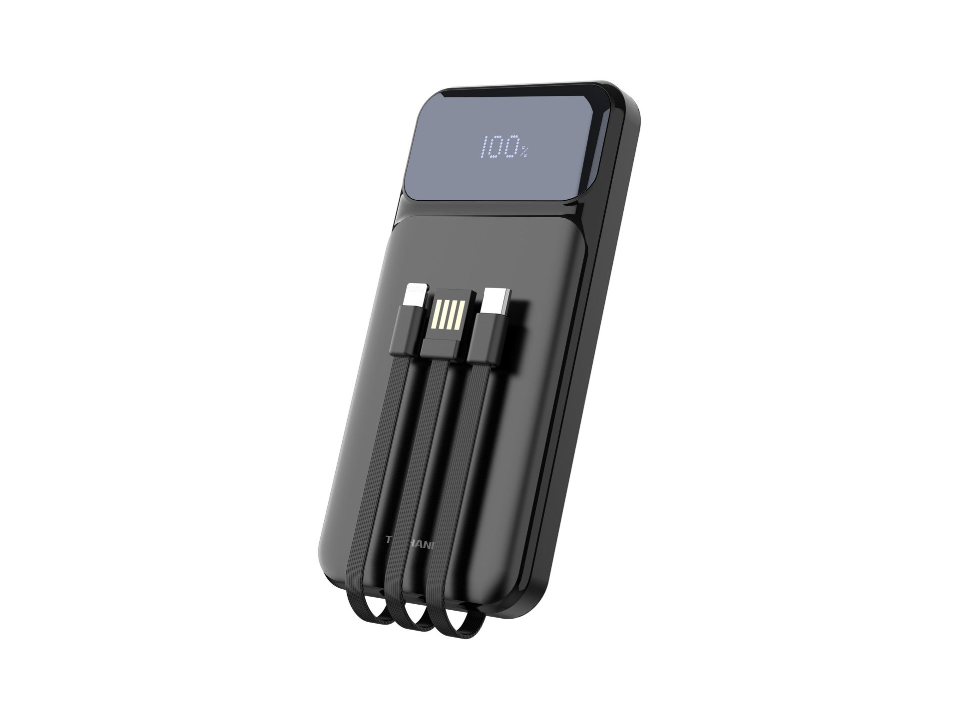 Techancy Power Bank 10000 Mah 22.5w TF2782, Cabo De Carregamento Type-C+Lightning+ Usb 3in1, Ecrã Digital De Potência