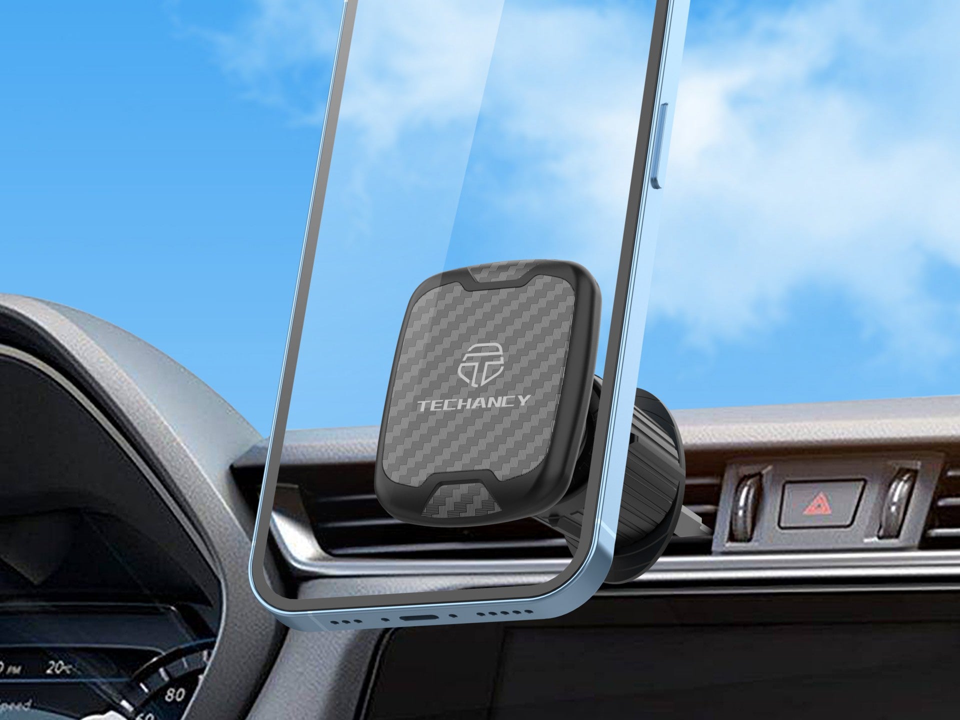 Techancy Magnetic Car Phone Holder Ti2306, 360 Degree Rotation Holder, Car Air Outlet