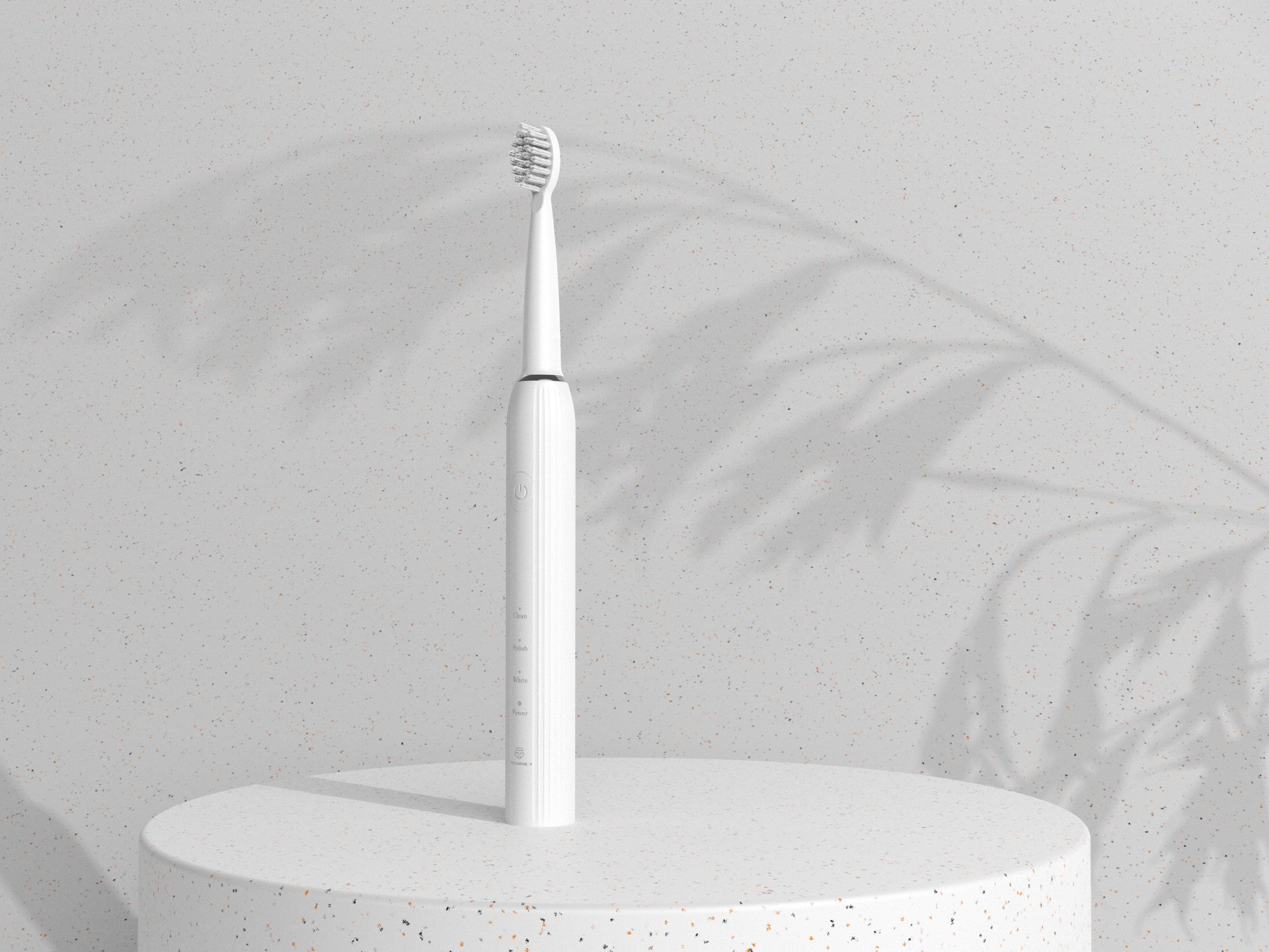 Techancy KH6203 White Electric Toothbrush, IPX7 Waterproof, Replaceable Brush Head, Rechargeable Battery