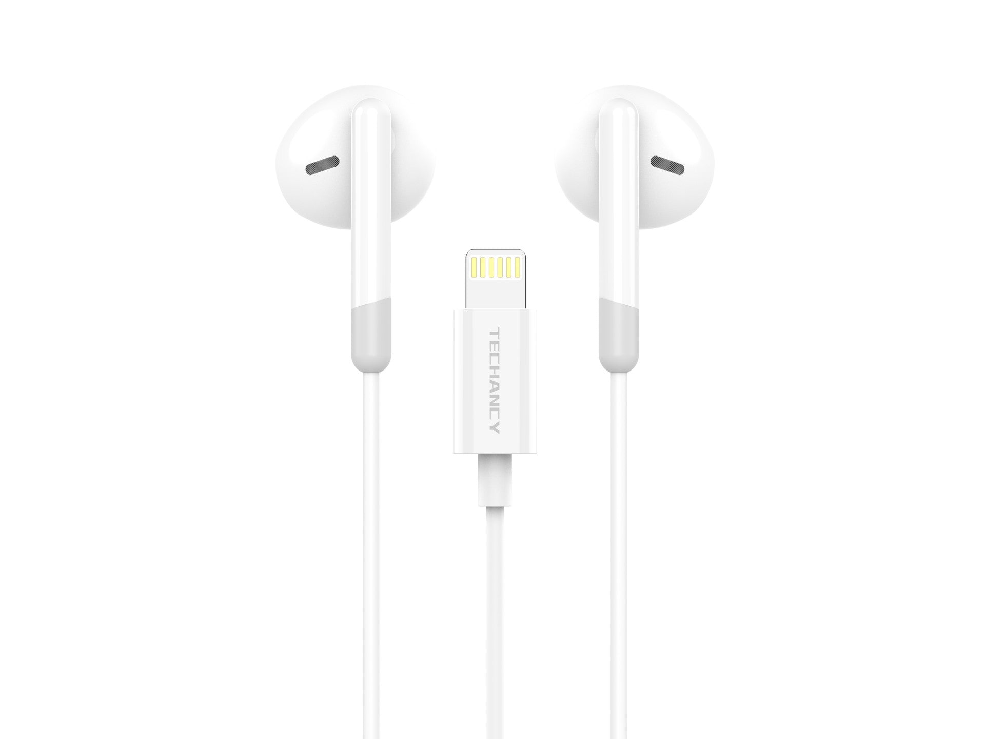 Auriculares estéreo Techancy TD8070 blancos, función de conversación, conector Lightning, compatibles con iPhone/iPad