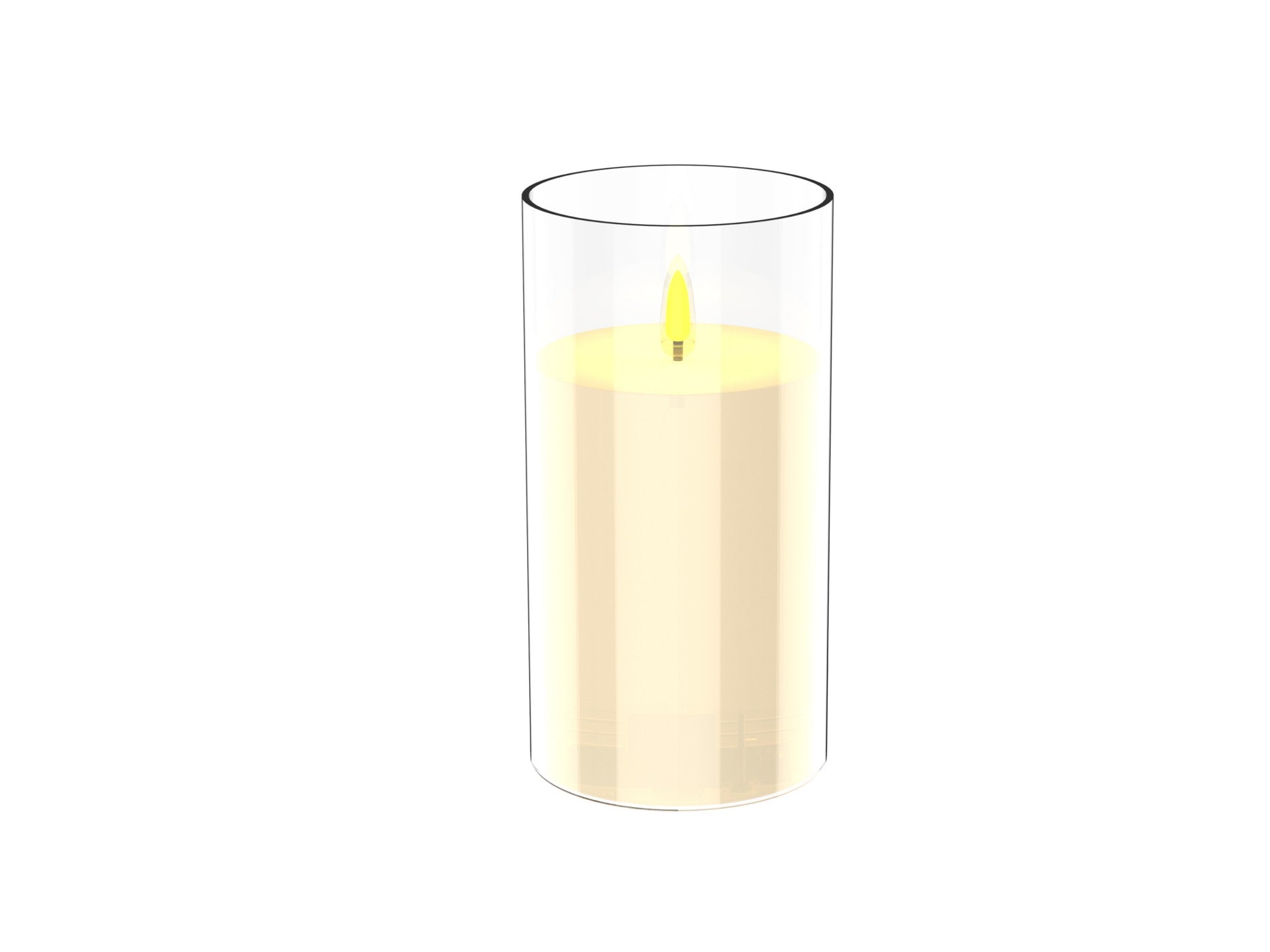 Techancy LED Candle ML1052 Flameless Pillar Transparent Cup Realistic Christmas Decoration Wedding Party Home Flickering Flame 3 AA Batteries