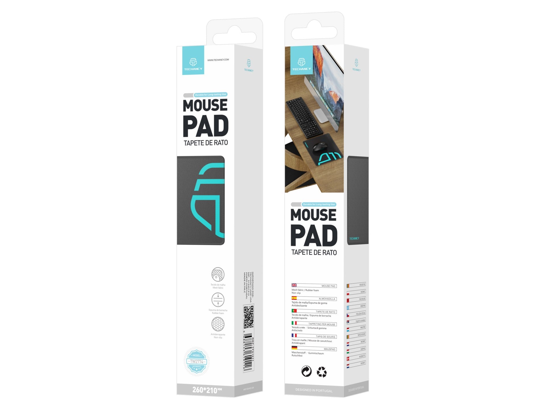 Techancy Mouse Pad 21*26 cm, TW2774, Non-slip Rubber, Suitable for PC Games, Black