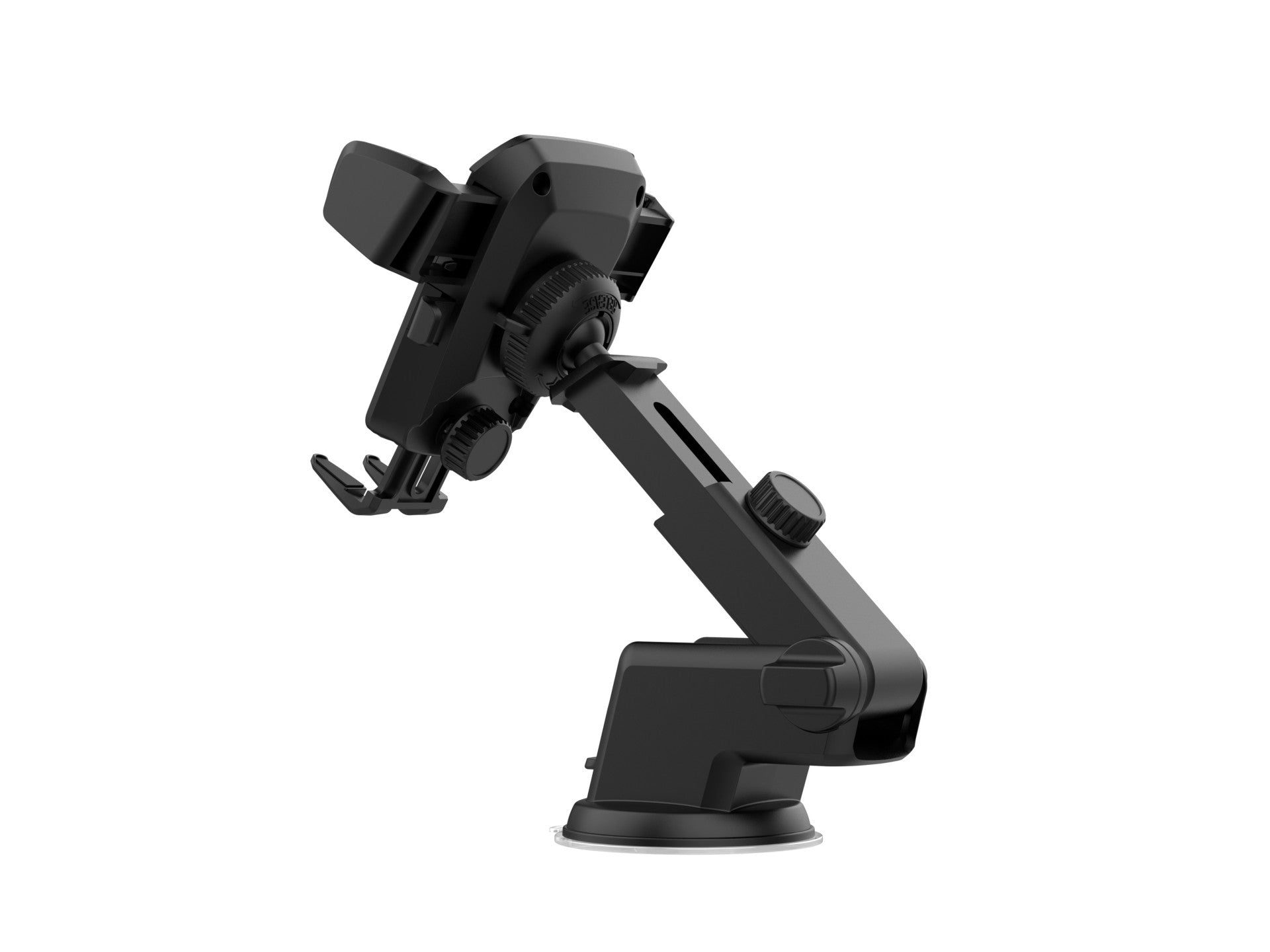 Soporte para teléfono con ventosa para coche Techancy Ti2188, negro/plateado, bloqueo de un toque, 4-7.2 pulgadas