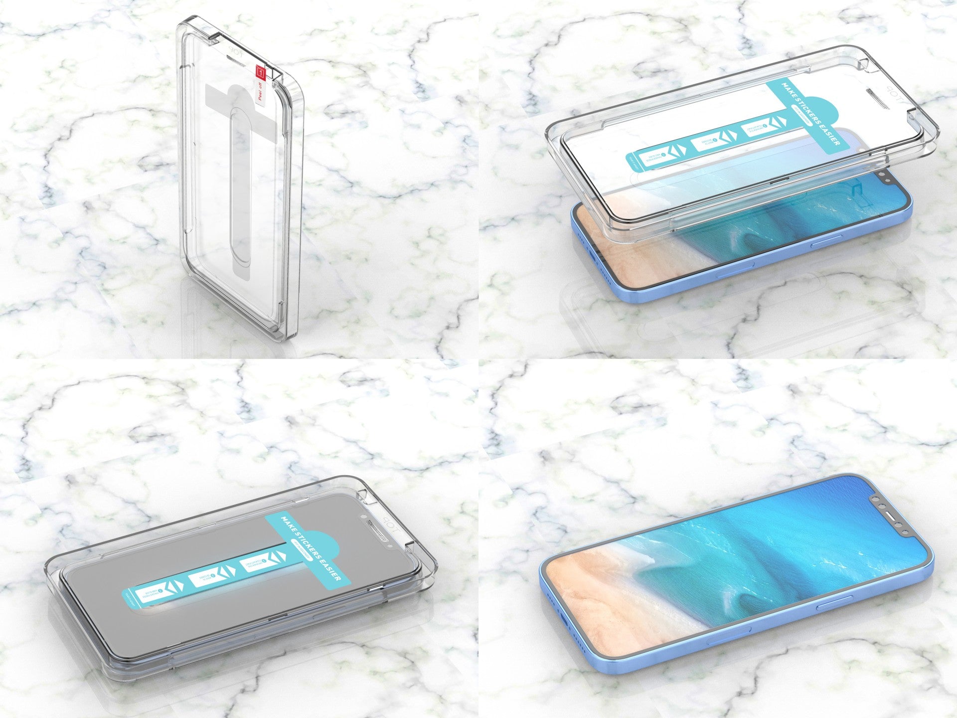 Protector de pantalla de vidrio templado Techancy con funda antipolvo para una instalación rápida, sin burbujas, KS2201, compatible con iPhone 13 Pro Max, color transparente