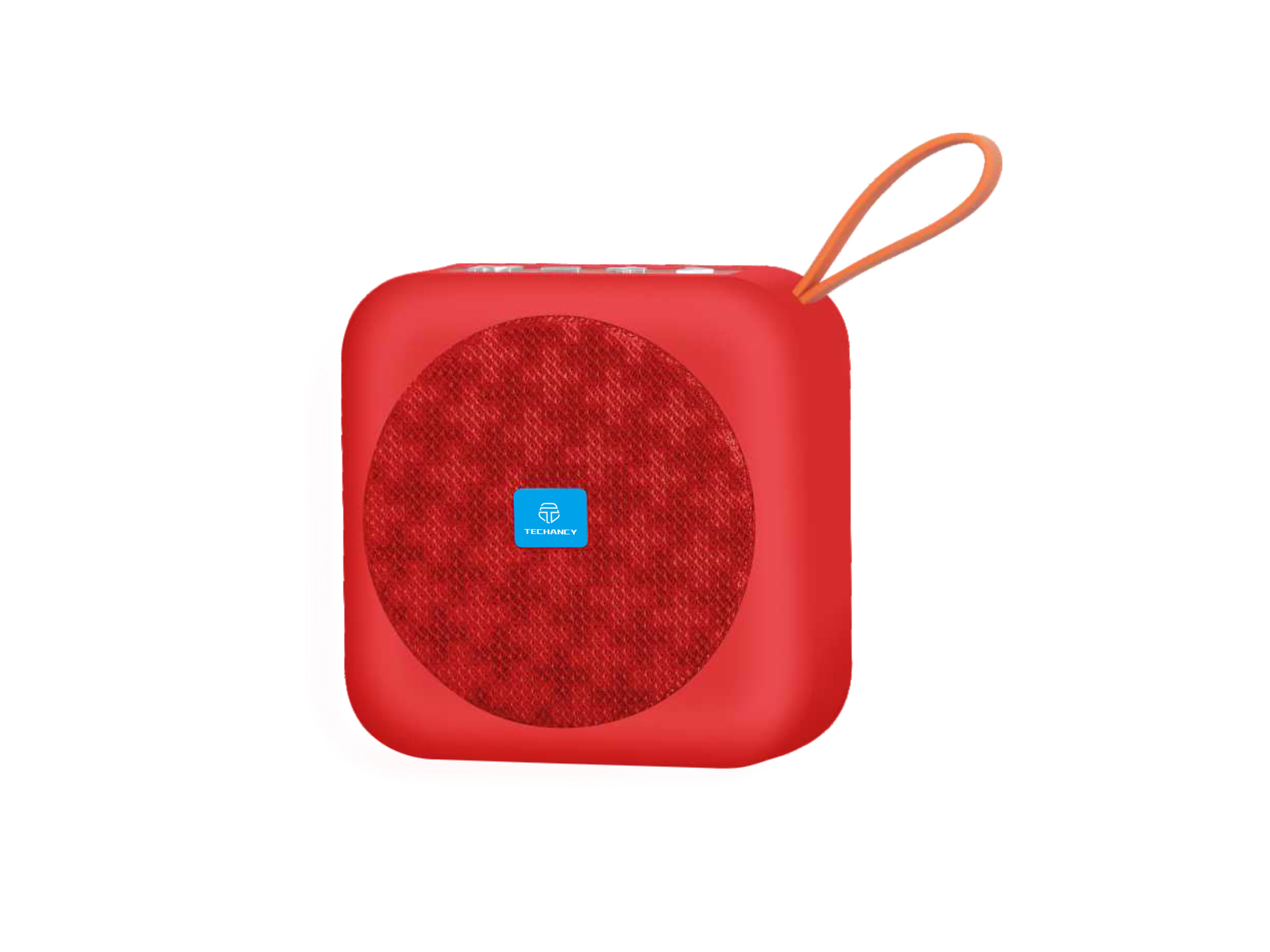 Techancy TH2622 Red Bluetooth Speaker, Portable and Compact Size, Supports TF/FM/USB/TWS, Powerful Sound.