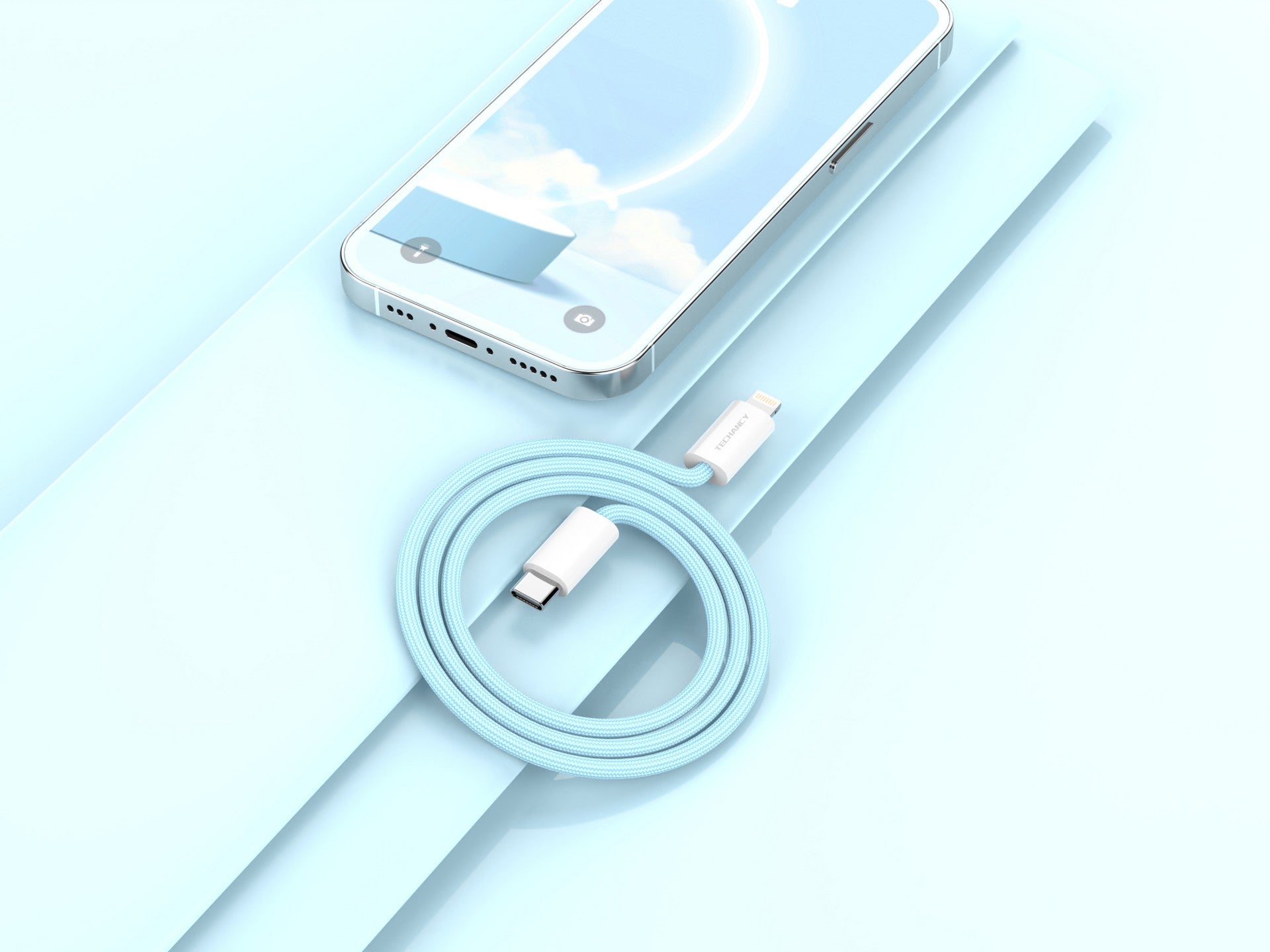 Cabo de dados Techancy PD-iPXS/11-14 25 W, TB1764, 1 m, azul
