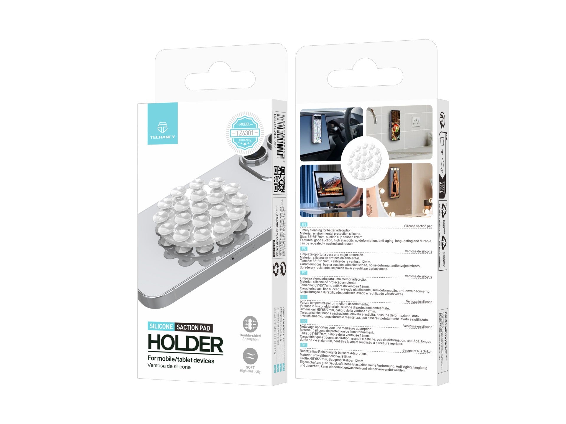 Techancy Suporte de almofada de silicone TZ6301 , material amigo - ambiente, 65×65×7mm,alta elasticidade, durável e lavável