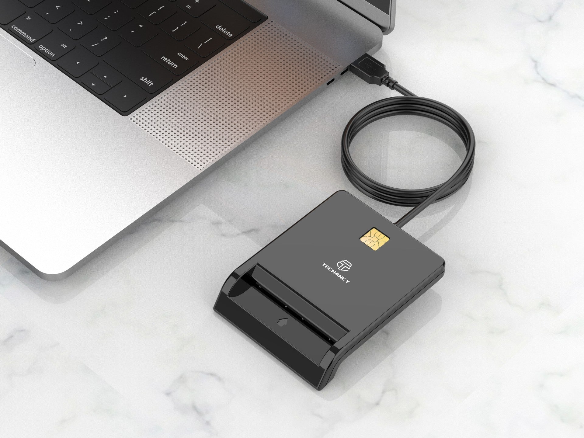 Techancy Leitor De Chips Inteligentes KJ8811, USB2.0, 480Mbps, Compatível Com Uma Vasta Gama De Cartões e Sistemas