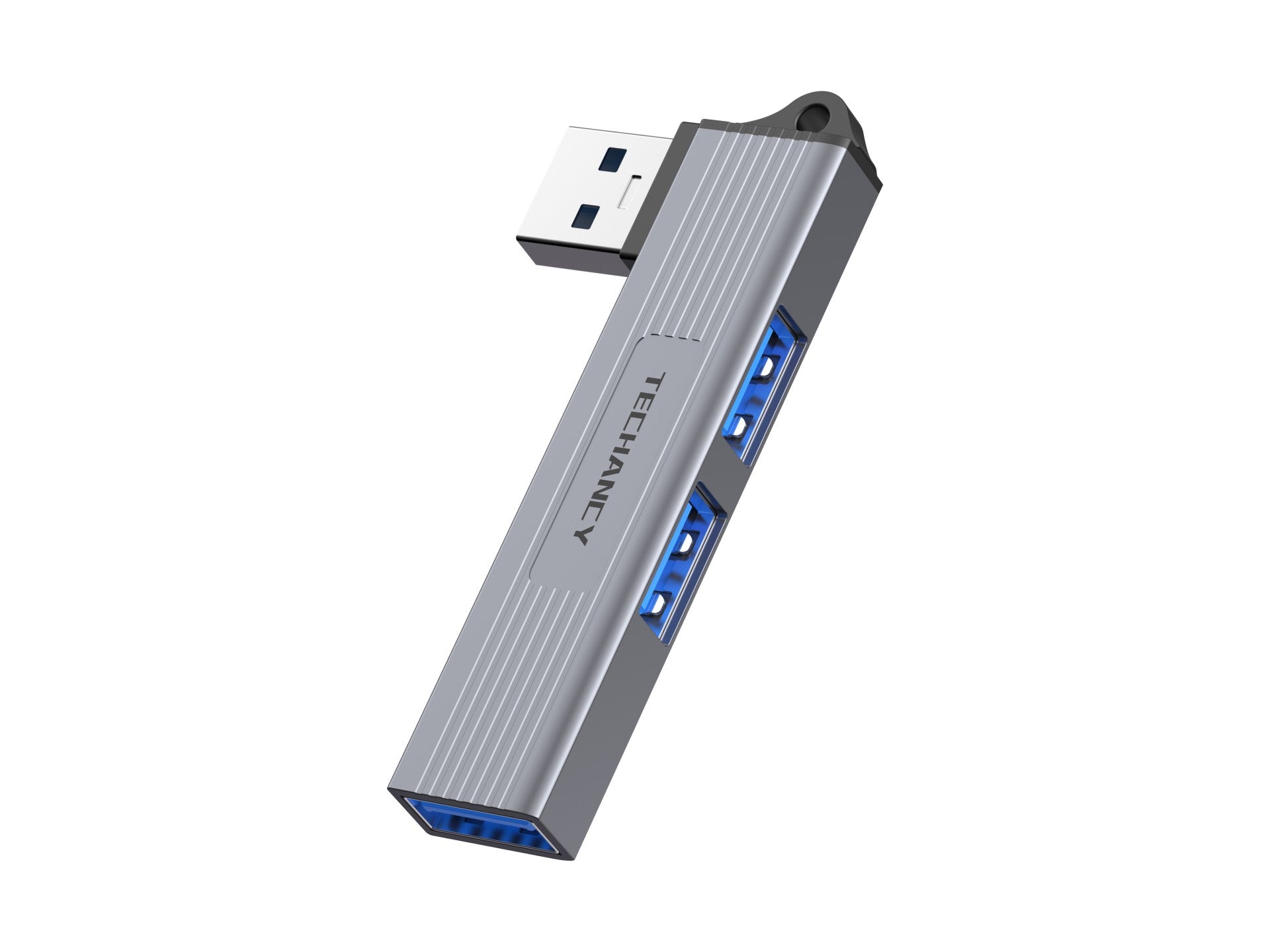 Techancy Hub 3 em 1 USB-A para USB 3.0 KT2906 , compatível com Mac OS/iPad OS/Windows, taxa de transmissão de 5Gbps, carregamento seguro
