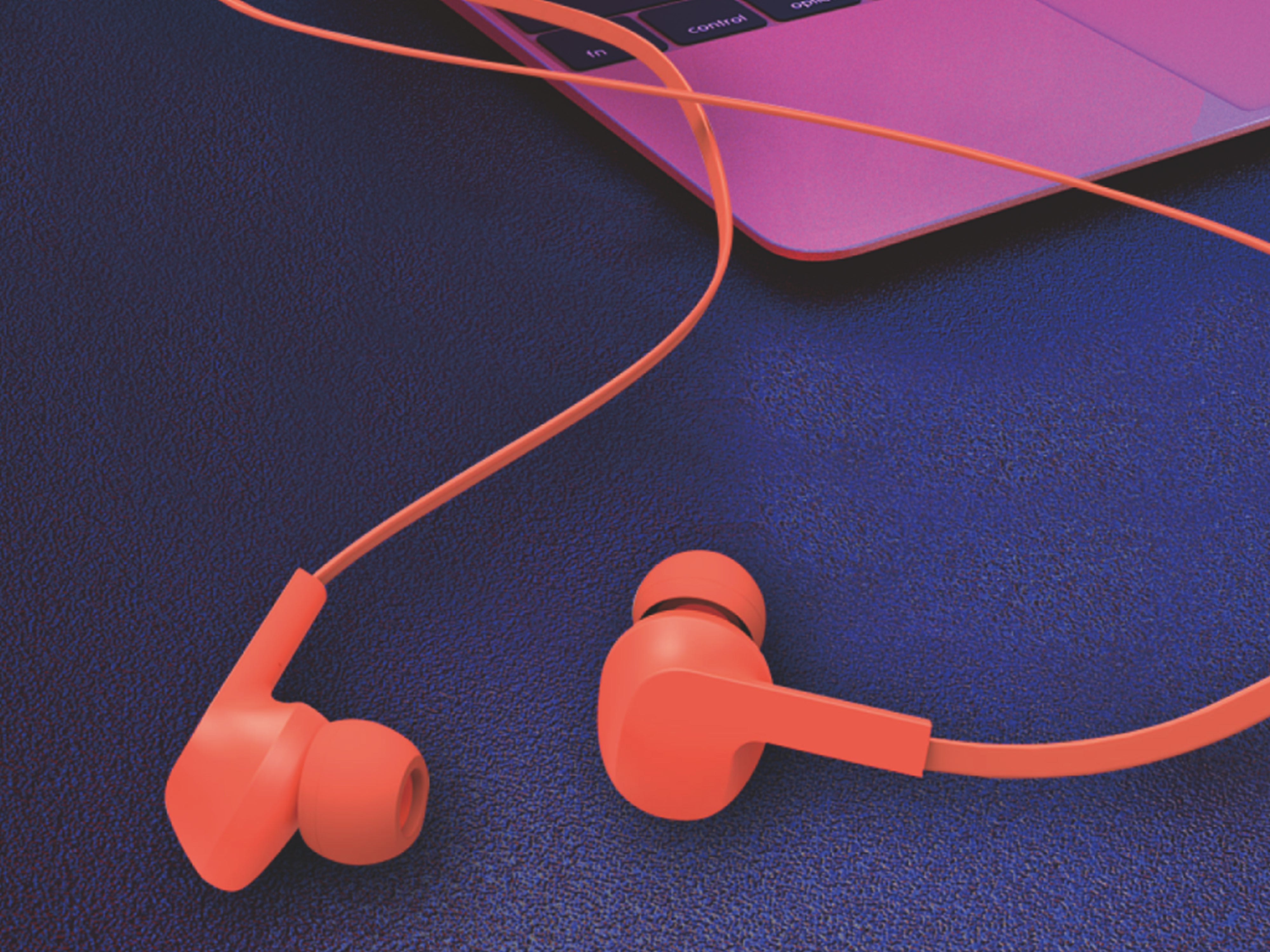 Techancy Wired Orange Headset TD8022, Integrated Microphone, 3.5 mm, Compatible with Smartphones and Tablets