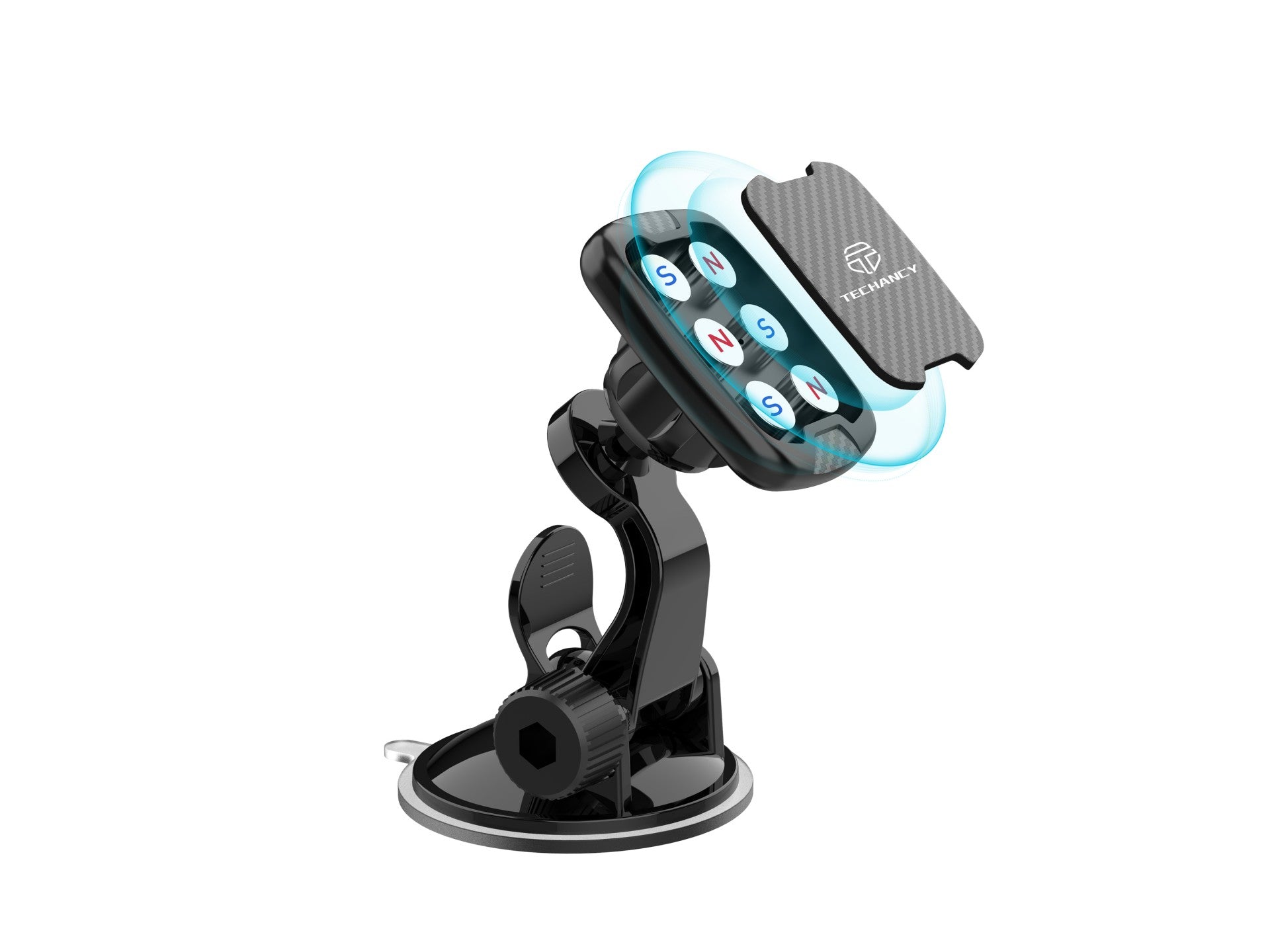 Techancy Suporte Magnético Para Telemóvel Para Automóvel Ti2305, Suporte Para Rotação De 360 Graus, Fixo Em Qualquer Ângulo