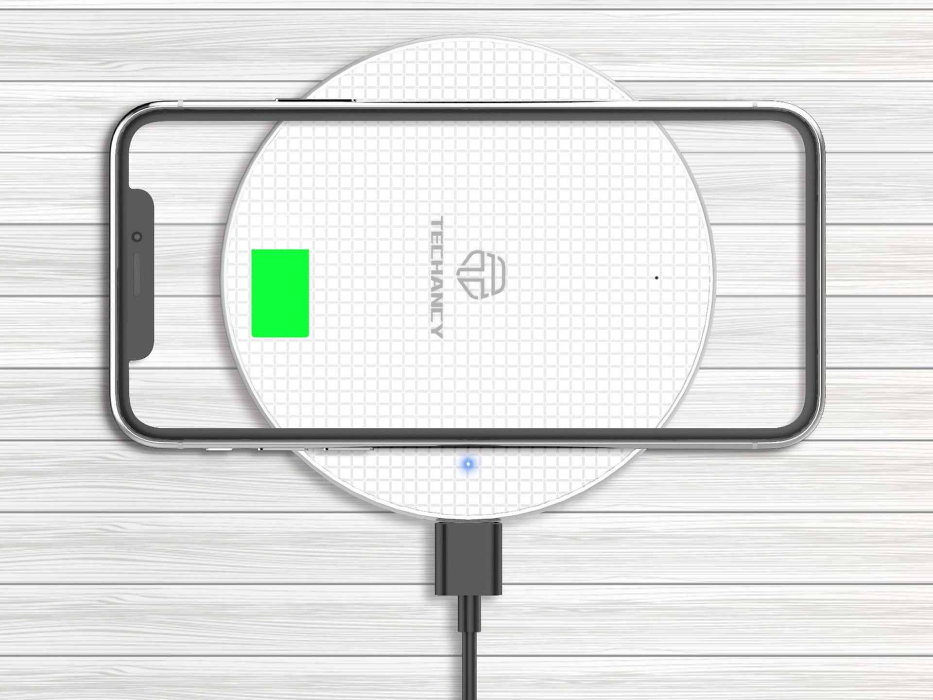 Cargador inalámbrico Techancy de 10 W para teléfonos móviles, TF2786, compatible con teléfonos Android y Apple, color negro