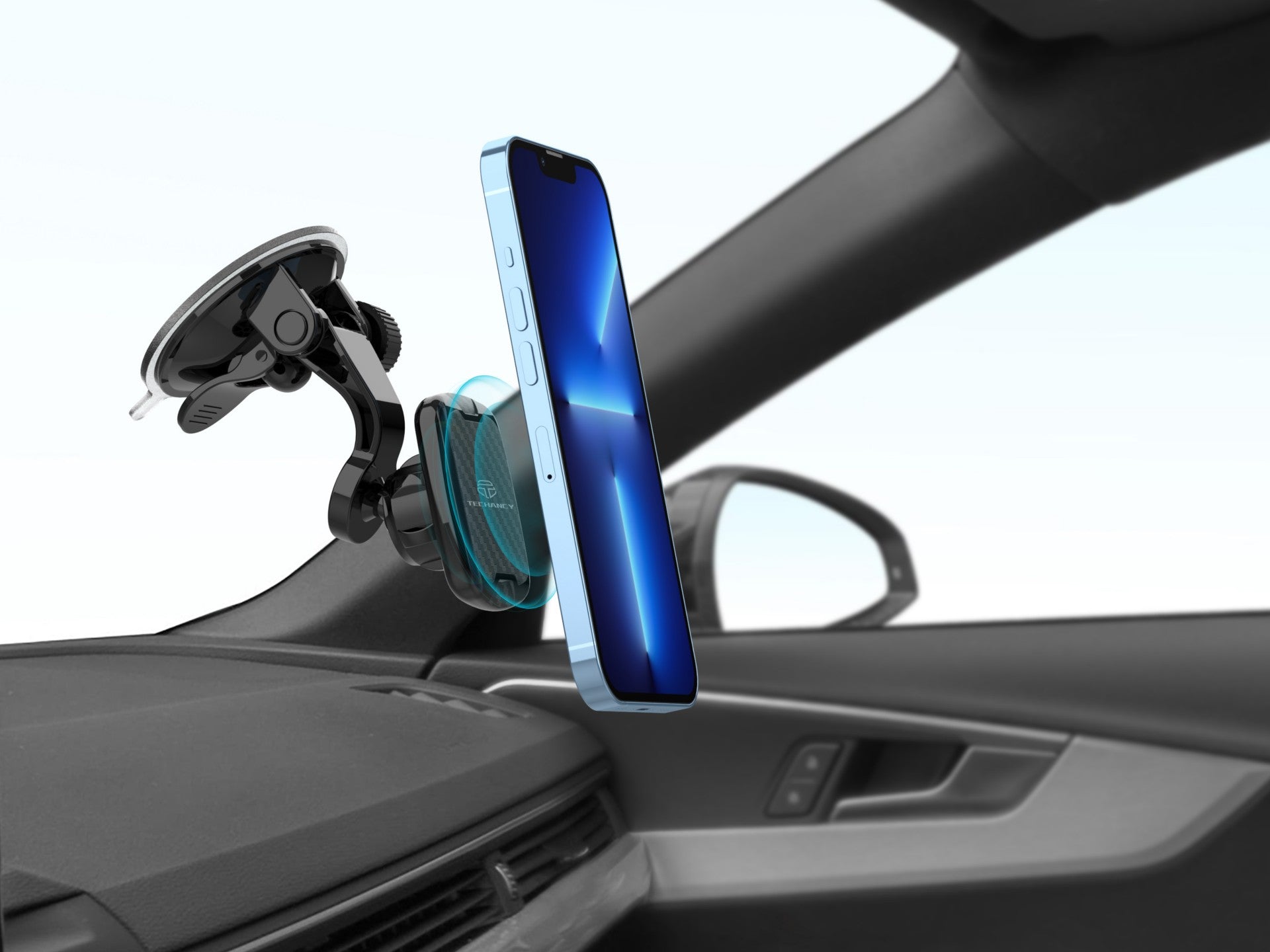 Techancy Suporte Magnético Para Telemóvel Para Automóvel Ti2305, Suporte Para Rotação De 360 Graus, Fixo Em Qualquer Ângulo