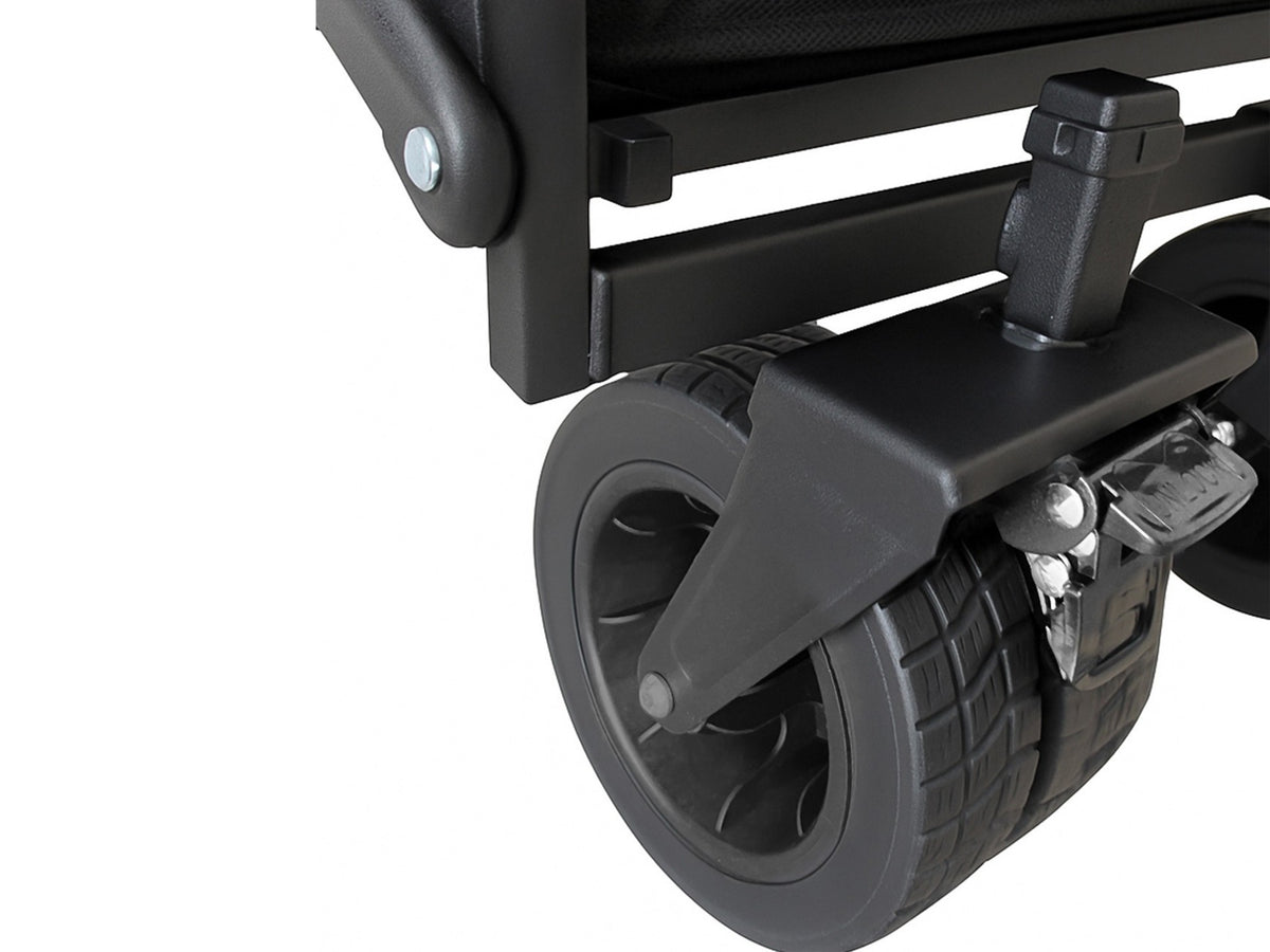 Techancy Carrinho Dobrável Multiusos TM25400 para Campismo e Compras, 4 Rodas, Pega Telescopica, Preto