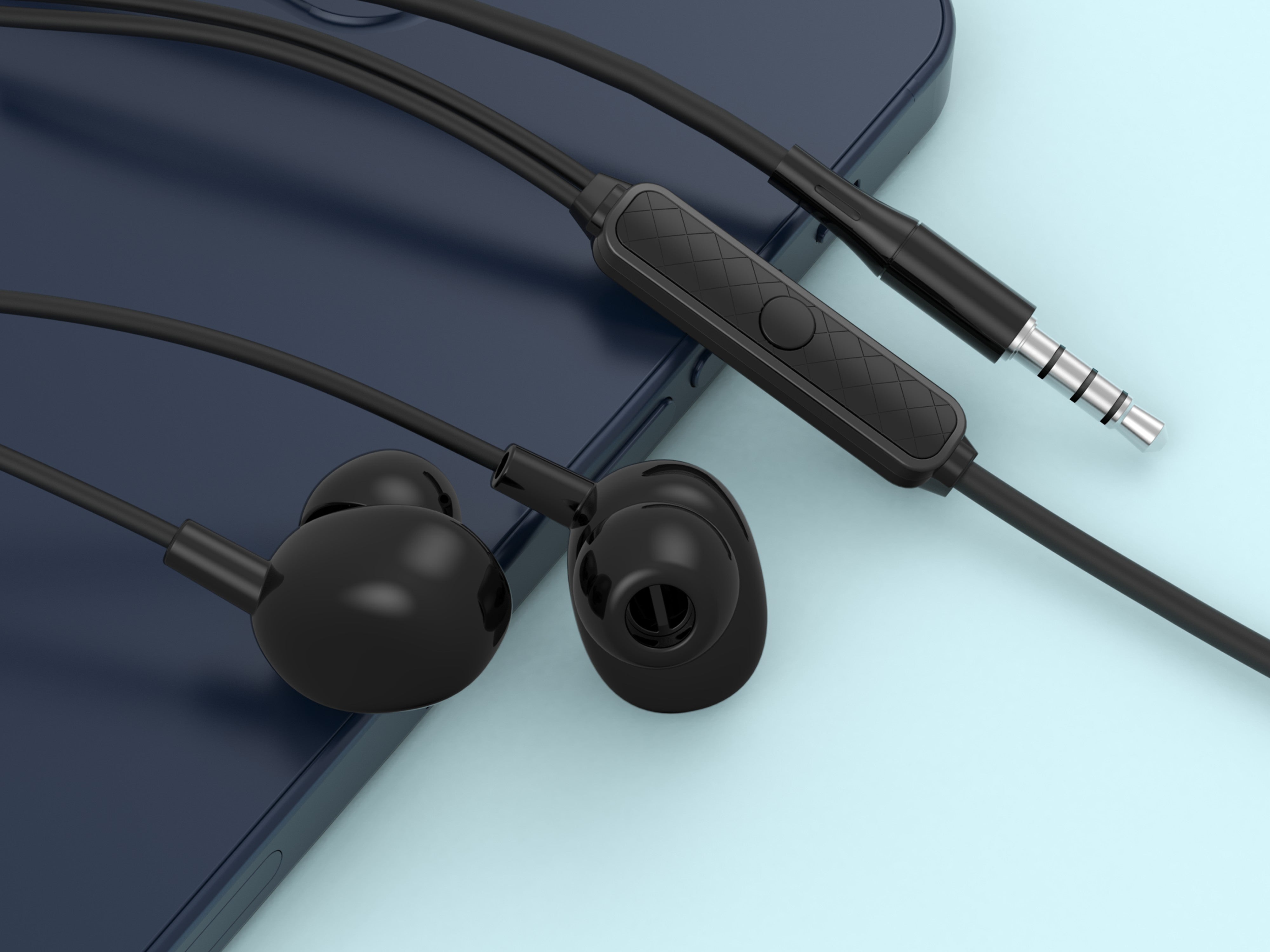 Techancy Auricular Com Fios De 3,5 Mm Preto TD8040, Auricular Com Função De Microfone, Compatível Com Telemóveis/Pc/Mp3, Etc.