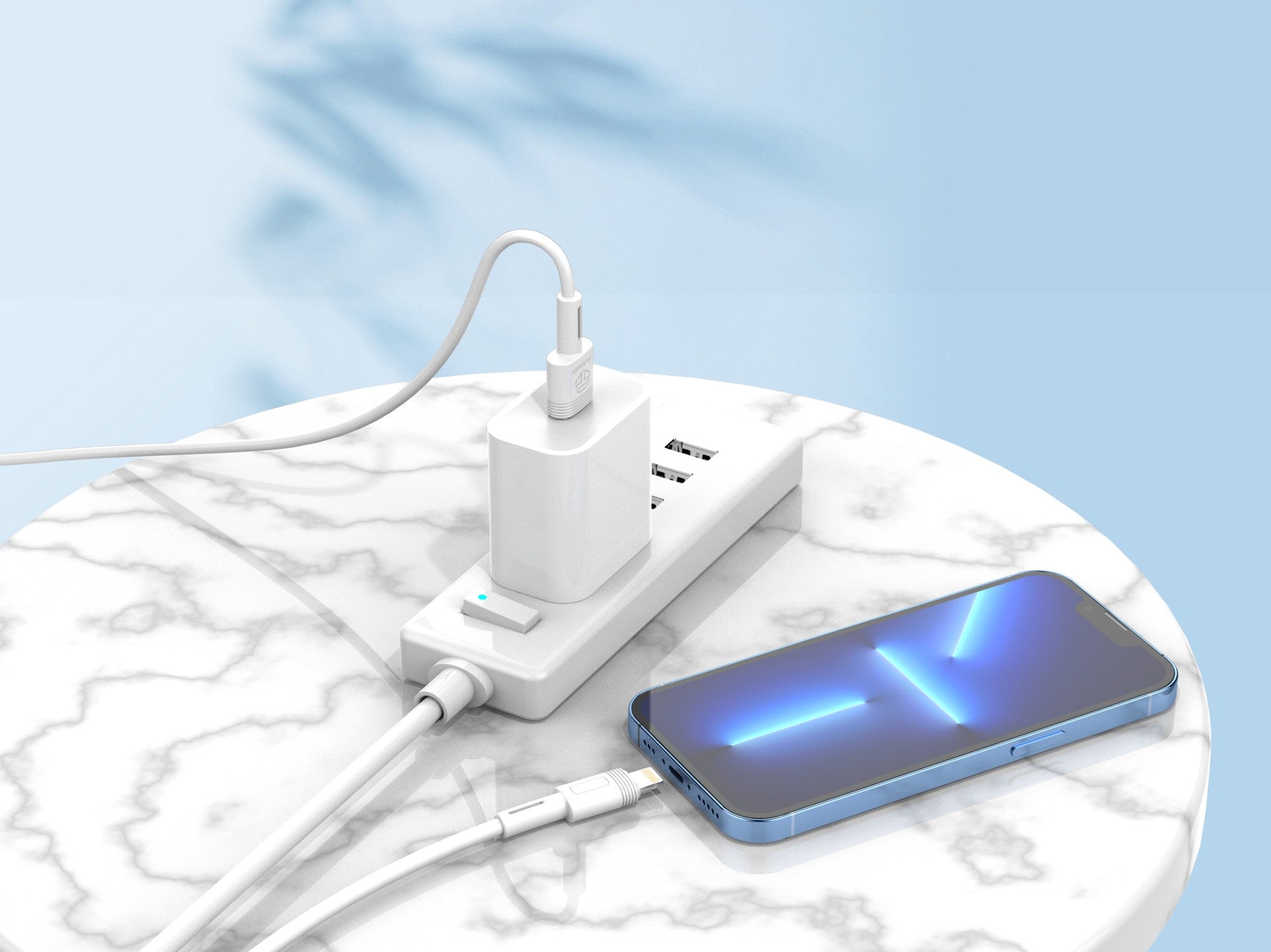 Techancy Cabo De Dados De Carregamento Rápido 5A 1m Branco TB1761, Interface Usb-Lightning, Suporta Transferência De Dados
