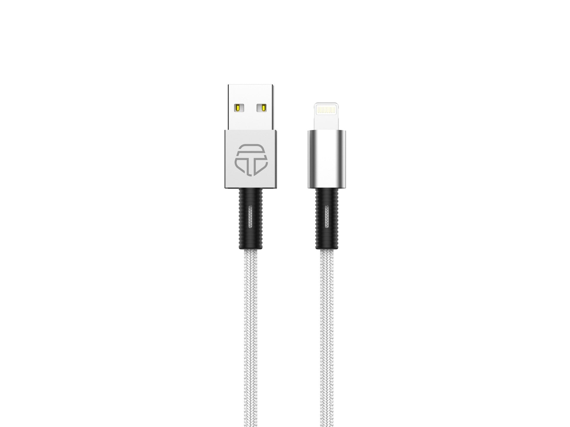 Techancy Cabo De Dados Usb-Lightning Branco TB1717, Carregamento Rápido De 2,4 A, Liga De Alumínio + Entrançado 1,2 M