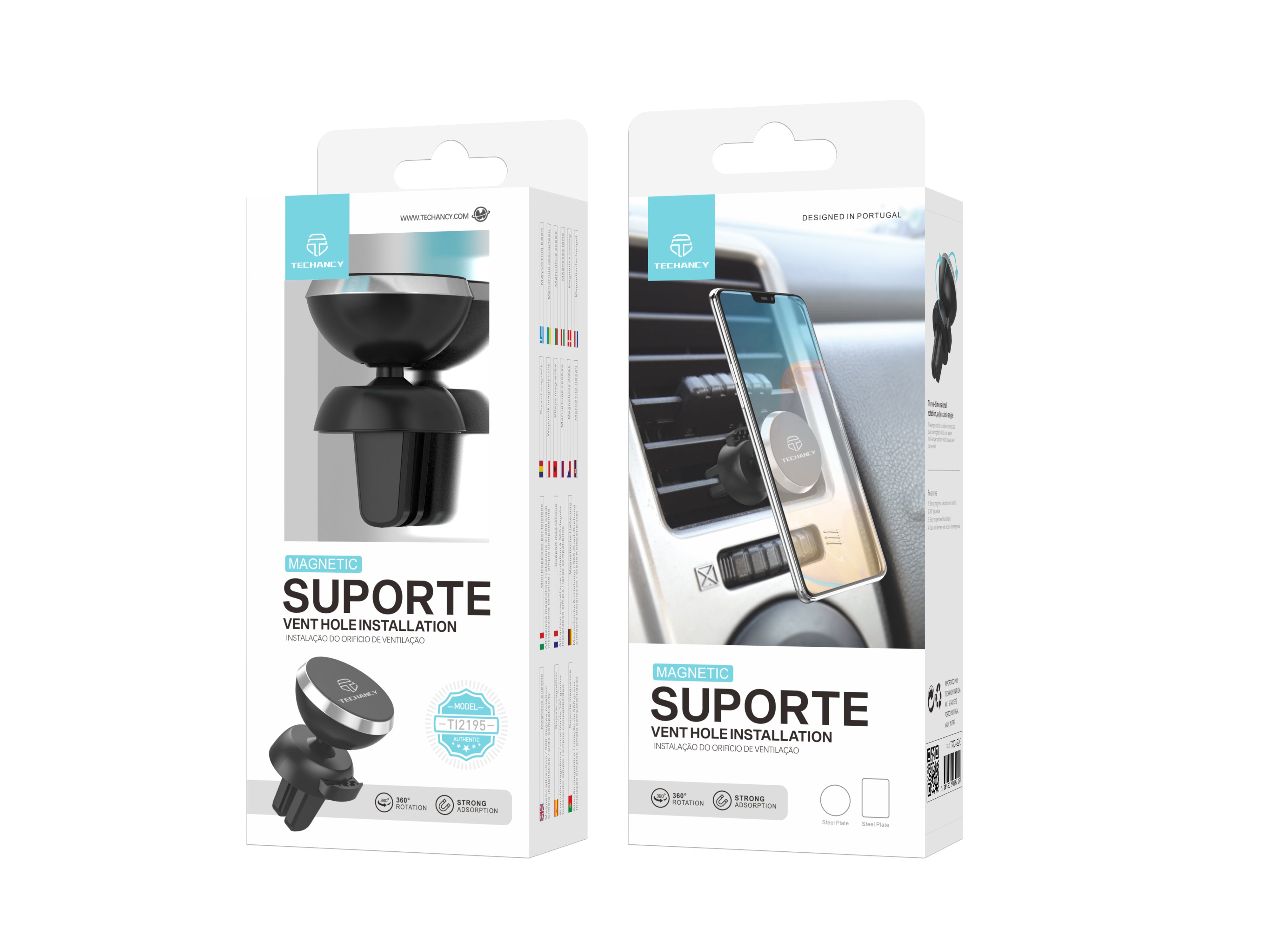 Techancy Ti2195 Magnetic Car Phone Holder, Firmly Absorbs Phone, 360° Rotation