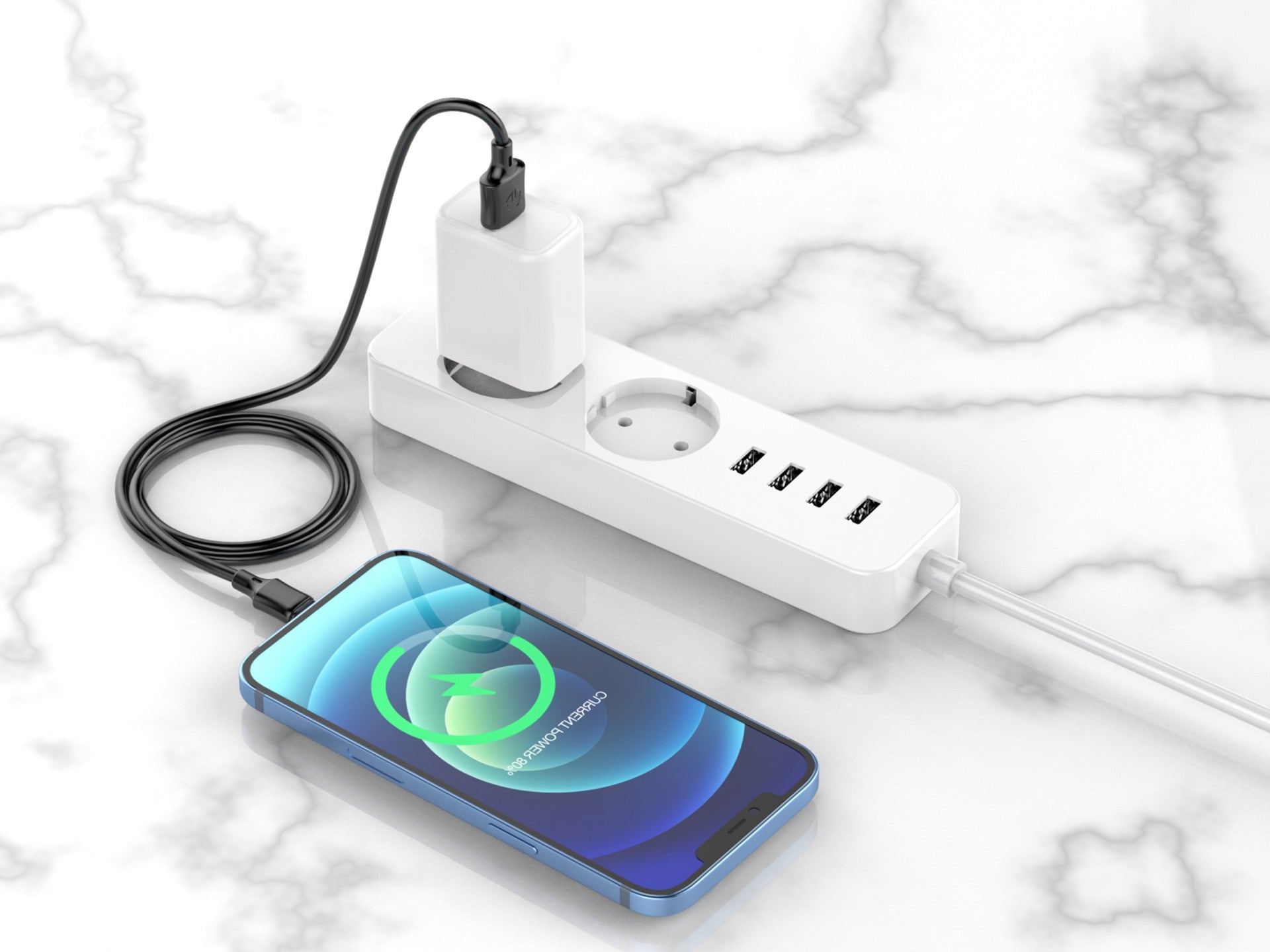 Techancy Cabo De Dados Usb-Lightning 1m Preto TB1671, Carregamento 2.4A, Compatível Com Iphone/Ipad