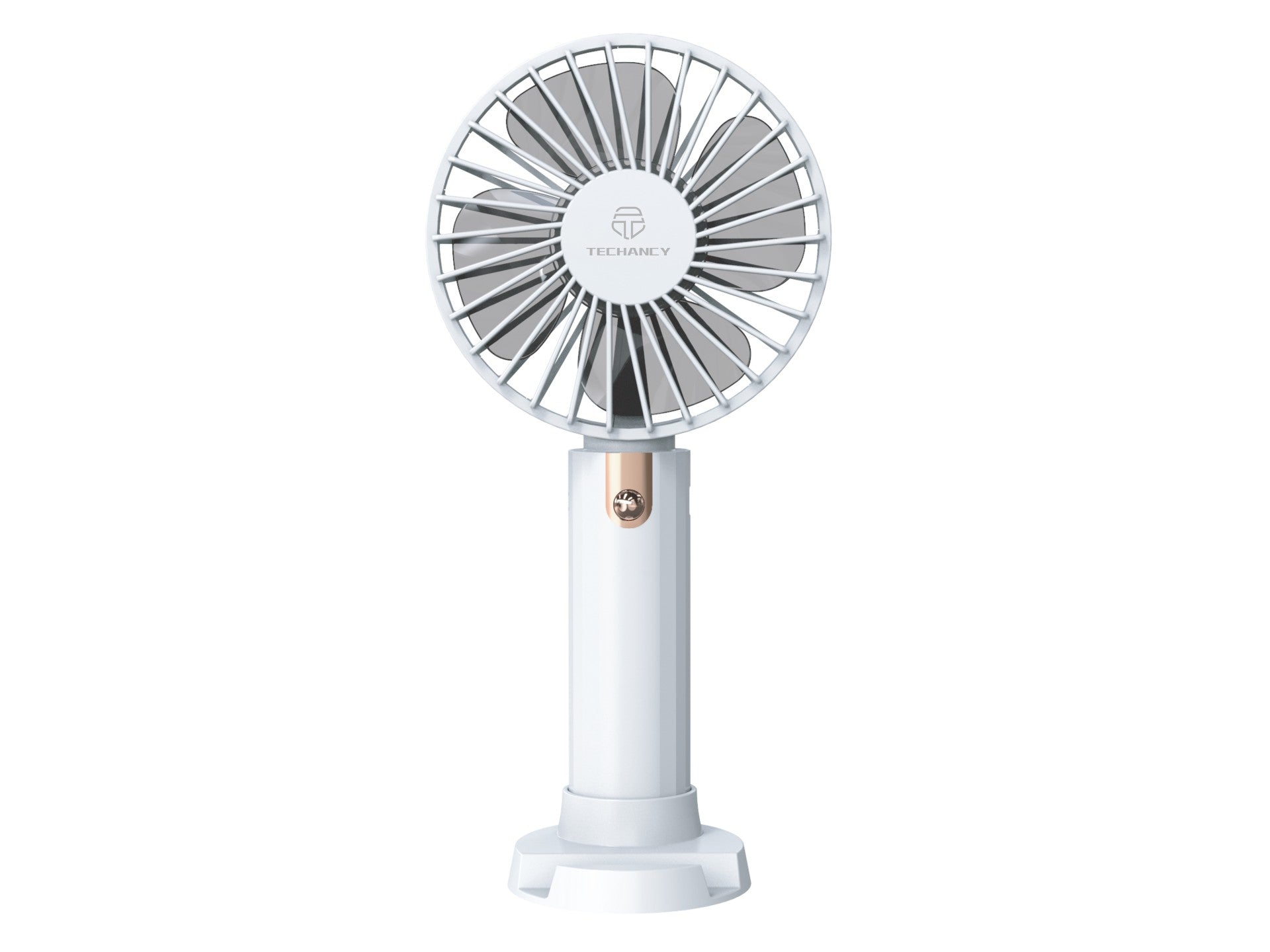 Ventilador portátil Techancy KL7304 blanco, ajustable a 3 velocidades, con soporte para escritorio