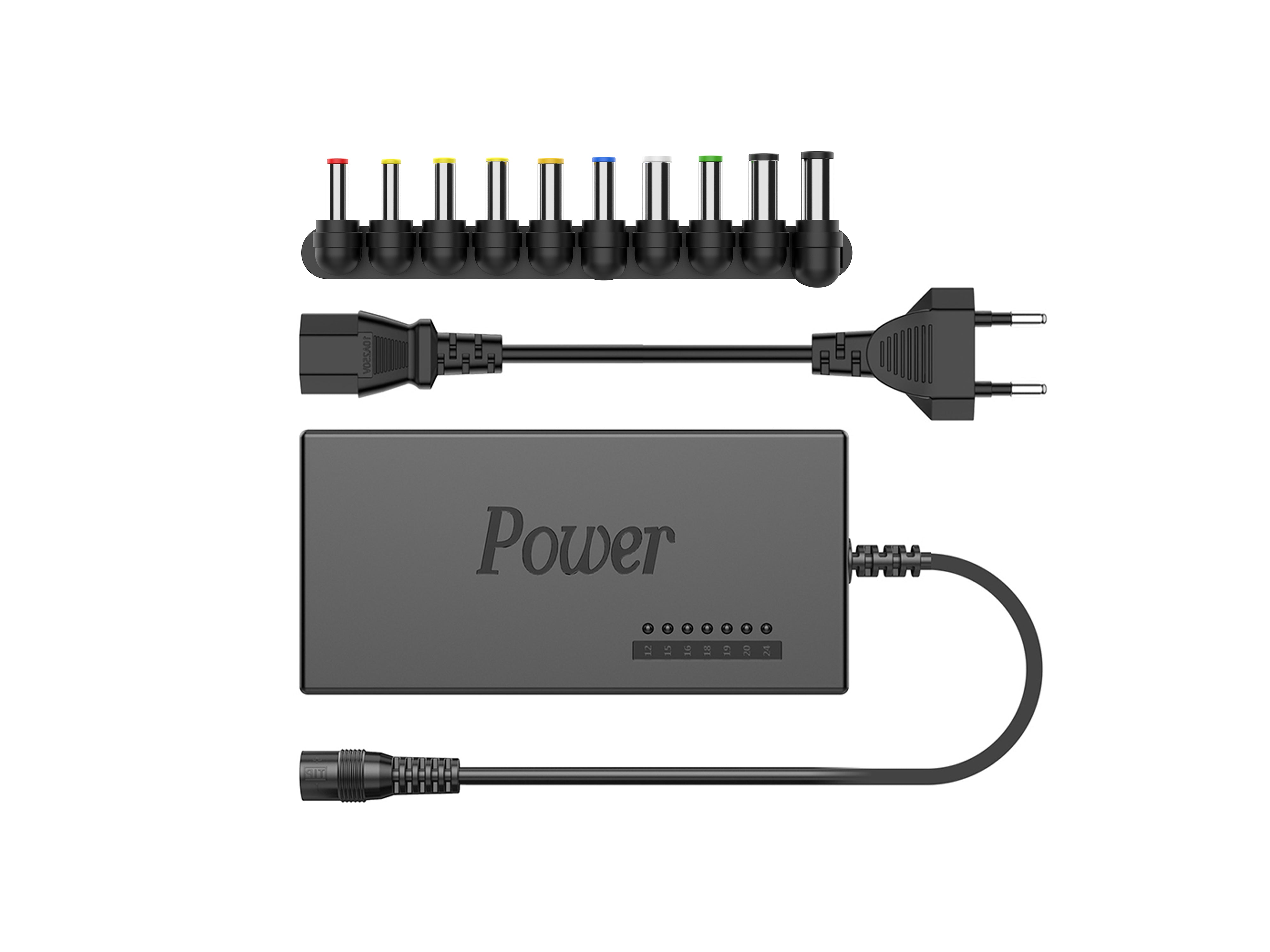 Cargador portátil universal Techancy TL7343 de 135 W, adaptador para diversas marcas de portátiles.