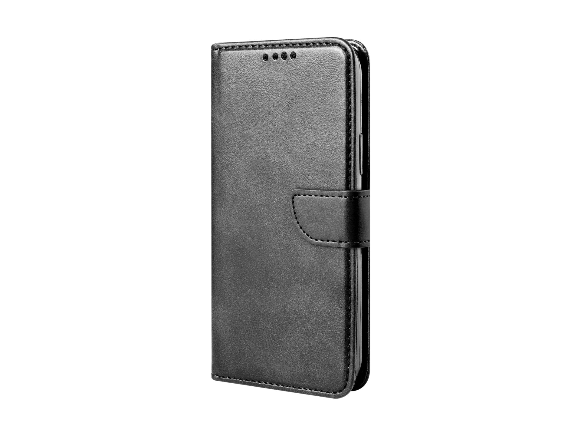 Funda de cuero con tapa para teléfono con 3 ranuras para tarjetas, KX5600, función atril y protección contra caídas, compatible con iPhone Xs Max, color negro