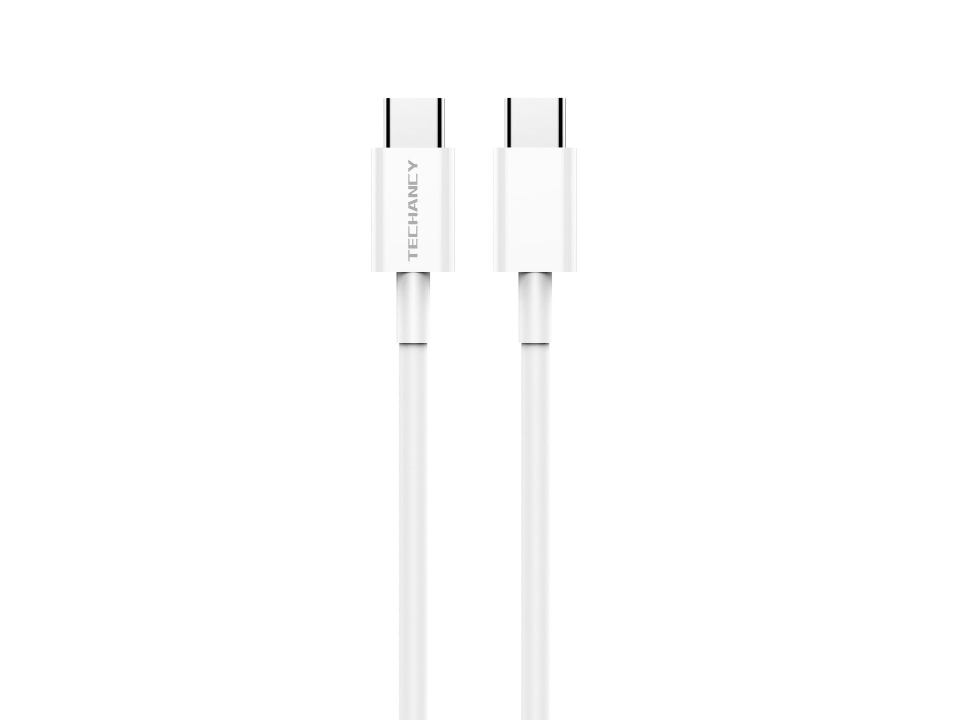 Techancy Cabo De Dados TB1721 Branco, Type-C Para Type-C, Carregamento Rápido 60w, 2m, Transmissão De Dados