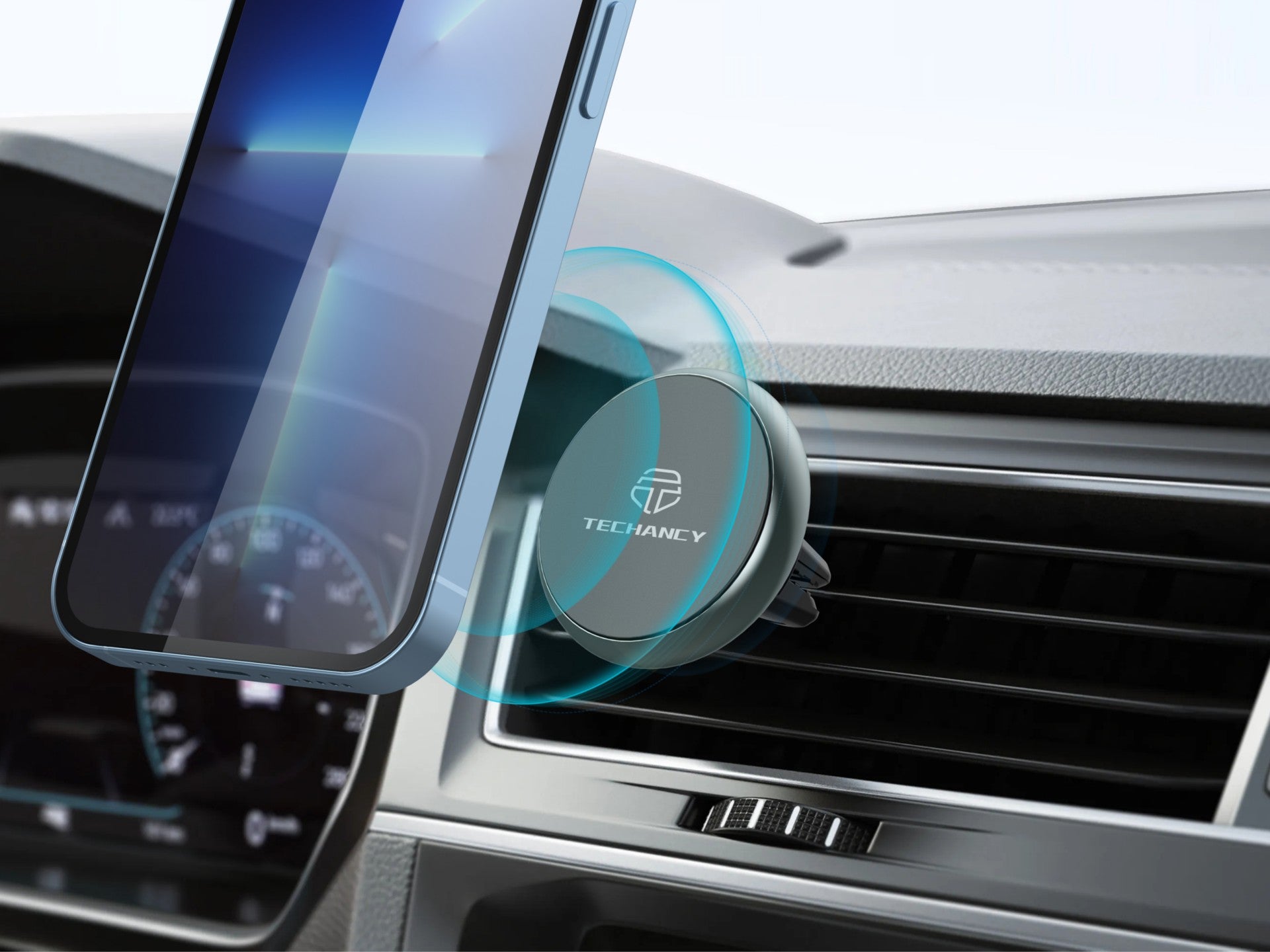 Techancy Suporte Magnético Para Telemóvel Ti2299, Ventilação De Ar Para Automóvel, Forte Magnético E Estável Para O Telemóvel