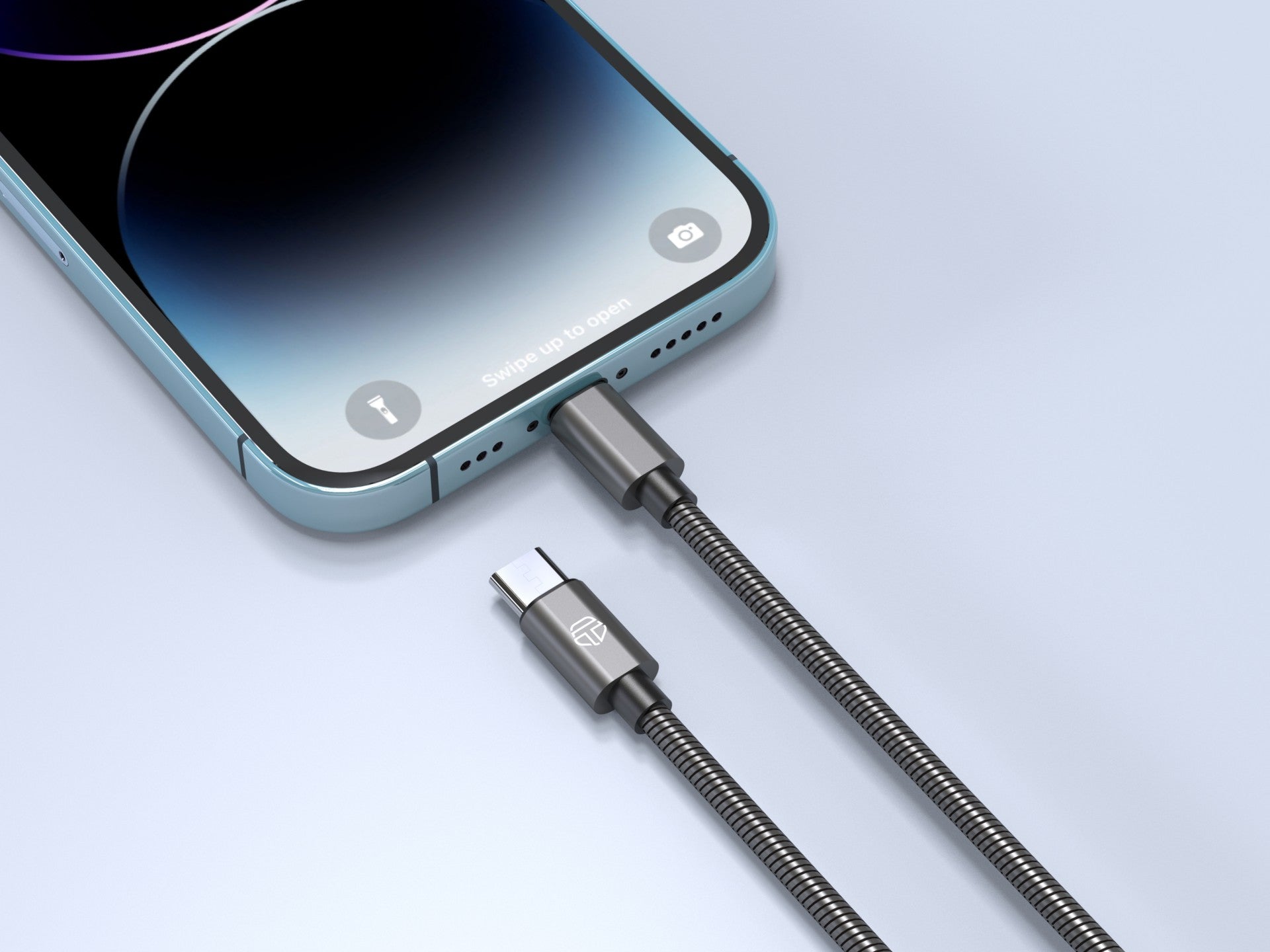 Techancy Cabo Usb C Para Lightning 1m TB1796, Design Totalmente Metálico, Resistente A Animais, Carregamento Rápido De 30 Watts