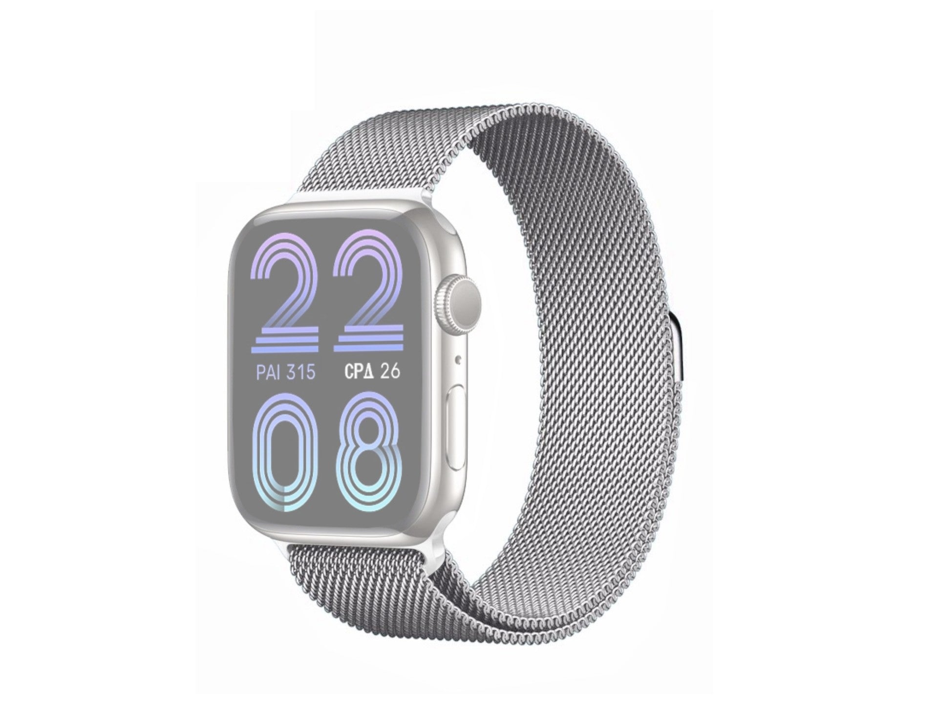 Techancy Faixa Metálica Magnética Prata KC2123, Faixa De Substituição, Compatível Com Apple Watch Series: 49mm,