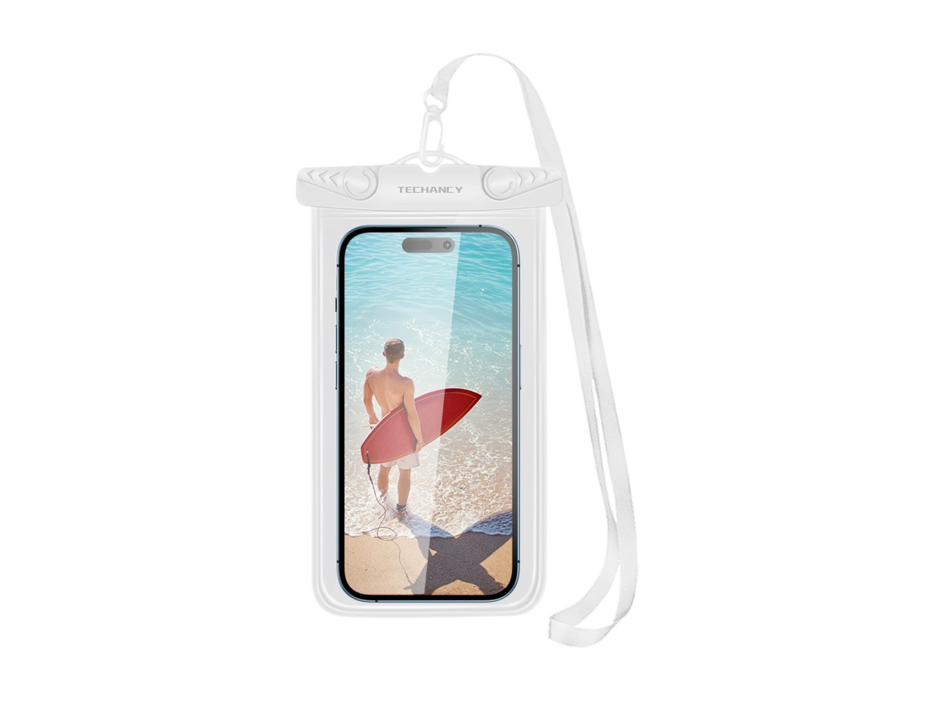 Techancy Bolsa Para Telemóvel À Prova De Água De 7,0 Polegadas Da TU7451 À Prova De Água Ipx8, Fotos Nítidas, Branca