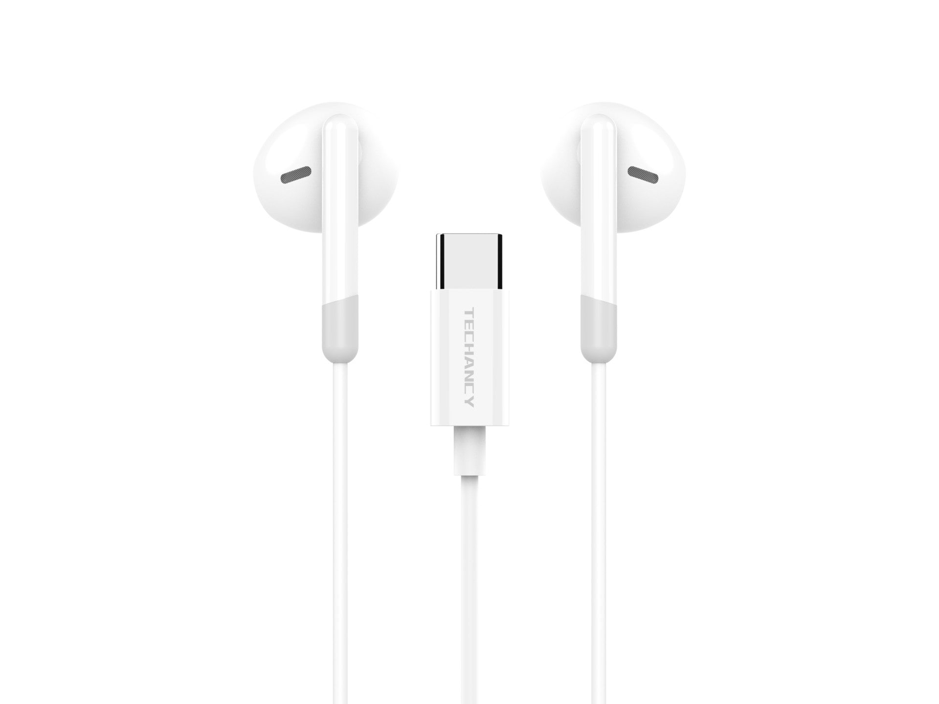 Techancy Auscultadores Estéreo Para Música TD8089 Branco, Interface Dsp/Type-C Compatível Com Samsung/Huawei/Xiaomi, Etc.