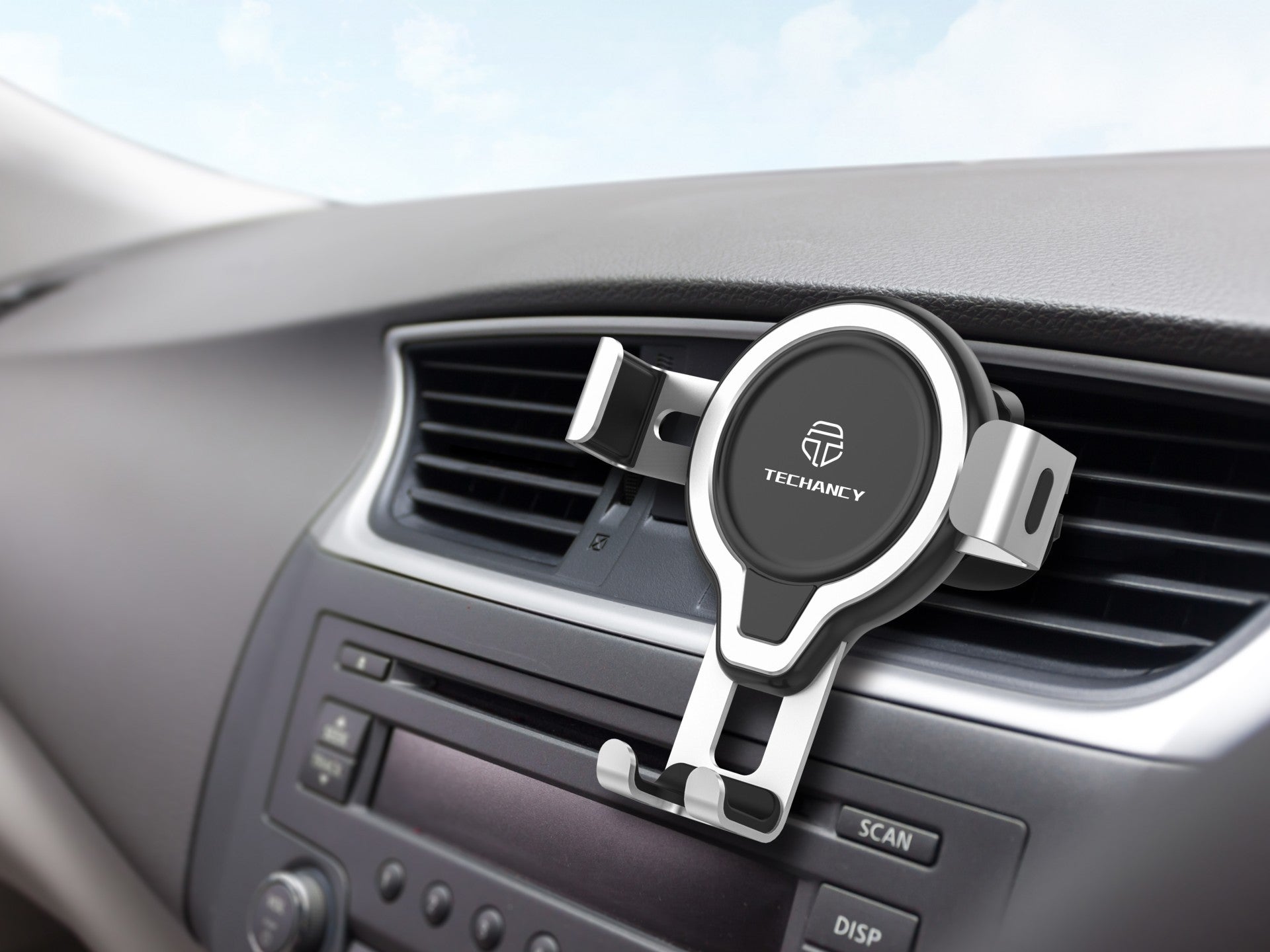 Techancy Suporte de Carro TI2232  , Rotação 360°, Suporte Estável, Compatível com Telemóveis 4.7-6.8